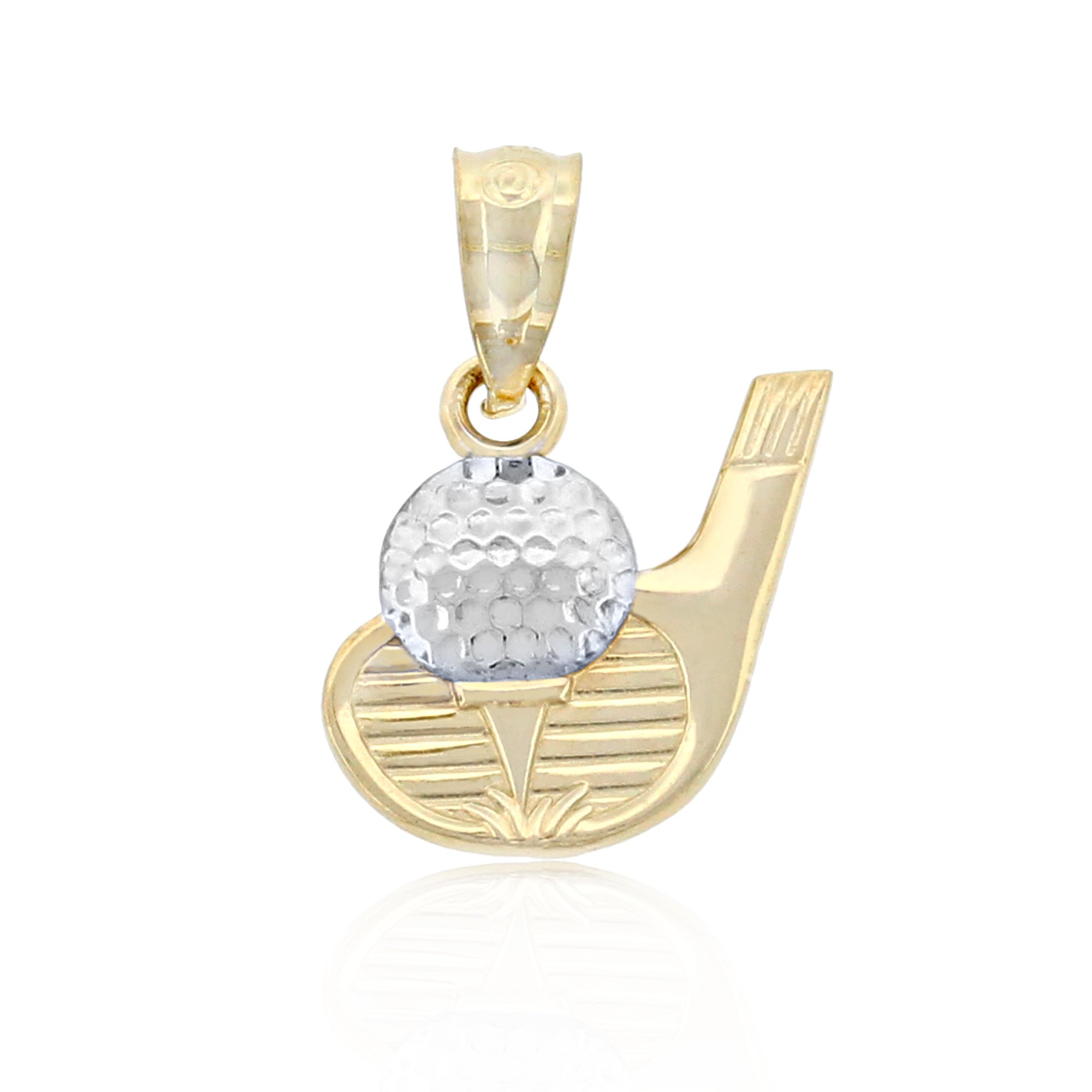 10K Gold Golf Charm Pendant - Elegant Golf Jewelry for Women & Men - Perfect Golf Tournament Trophy & League Gift - Ideal for Golf Lovers, Players & Special Occasions