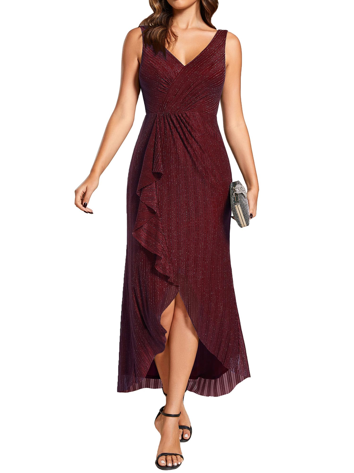 Ever-Pretty Women's Glitter Mermaid Prom Dress - Sleeveless Summer Wedding Guest Dress 02117 | Perfect for Beach Parties, Cocktail Events & Formal Occasions