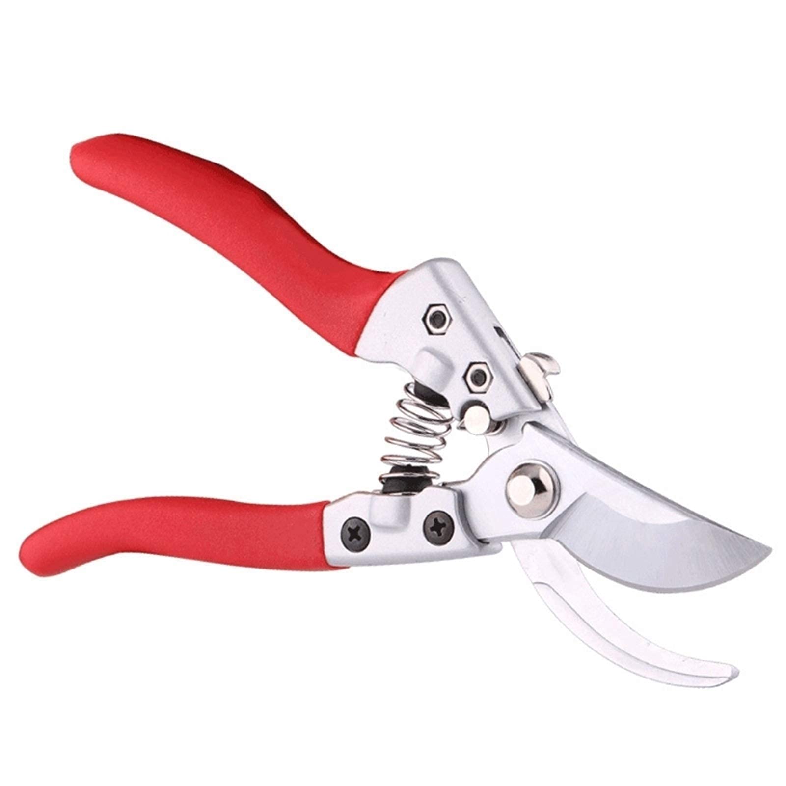 Premium Garden Pruning Shears - Multi-Purpose Trimming Scissors for Weeds, Potted Plants & Branches | Ergonomic Handles, Sharp Stainless Steel Blades (Red, 8
