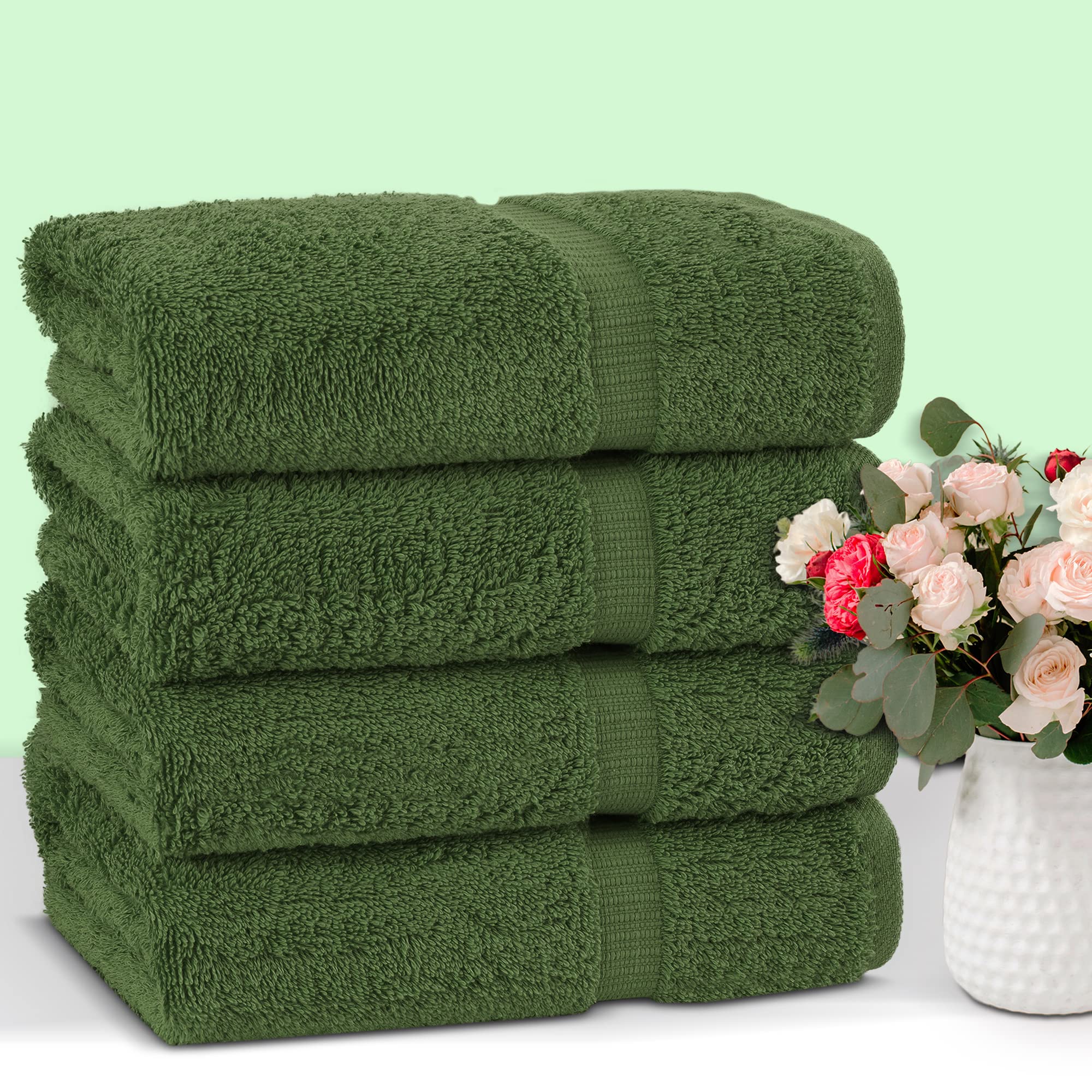 Premium 100% Cotton Turkish Bath Towels Set of 4 - Soft & Absorbent 27