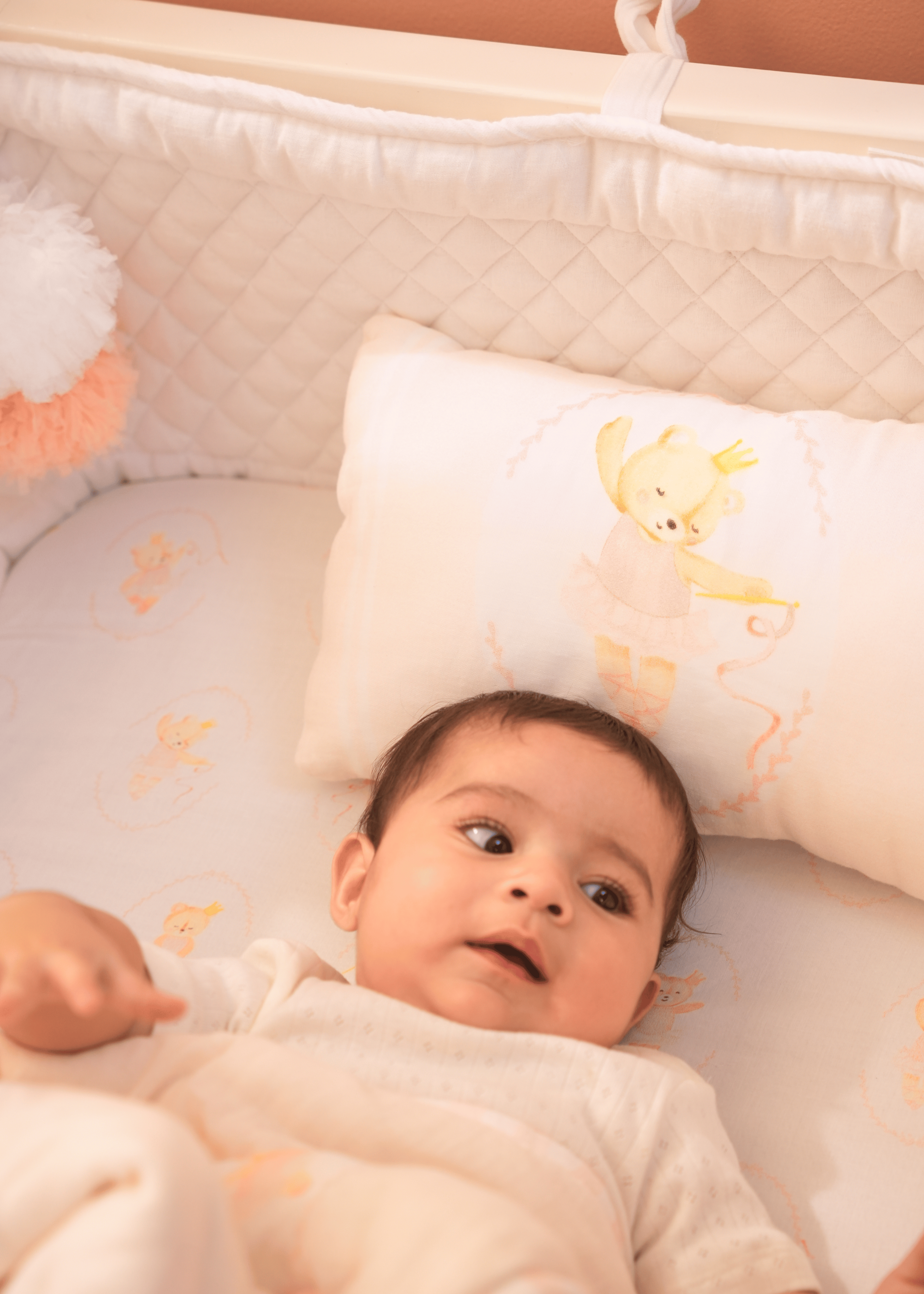 Prima Ballerina Bear Baby Pillow - Soft & Safe Infant Head Support for Newborns & Toddlers | Perfect for Crib, Stroller & Nursery Decor