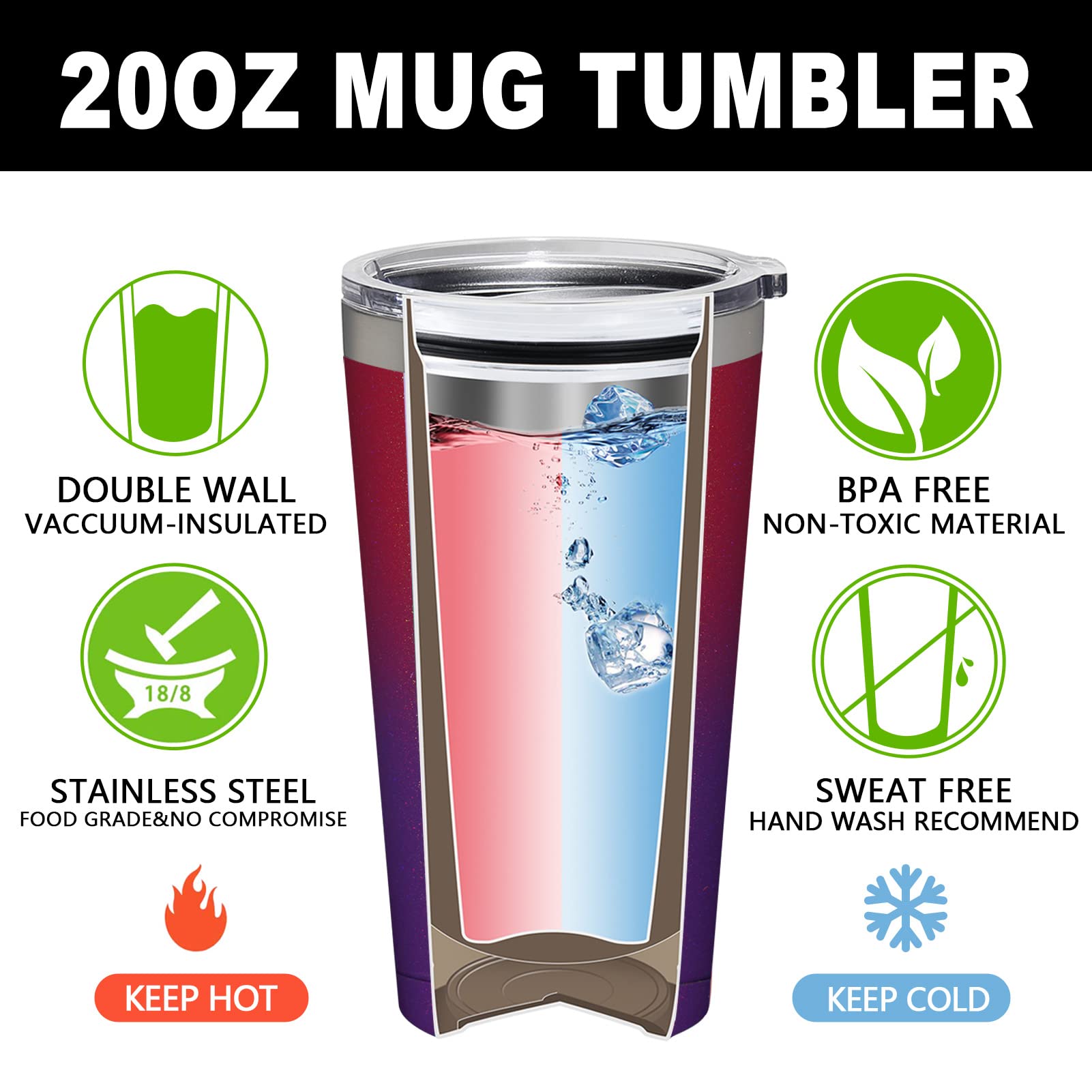 20oz Vacuum Insulated Tumbler - Inspirational Thank You Gifts for Women & Men, Funny Birthday Gifts for Coworkers, Daughter, Mom - Best Friend Gift Idea - Perfect for Office, Home, Travel & Outdoor Activities
