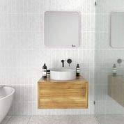 Pink Stainless Steel Framed Mirror with Radius Corner - Shatterproof Glass for Bathroom, Bedroom & Entryway Decor