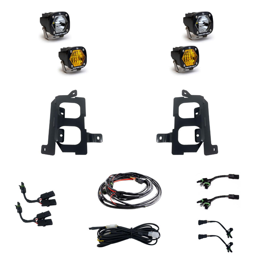 2022 GMC 2500/3500 Baja Designs Dual S1 Fog Light Pocket Kit - High-Performance LED Off-Road Lighting for Trucks | Perfect for Night Driving & Off-Road Adventures