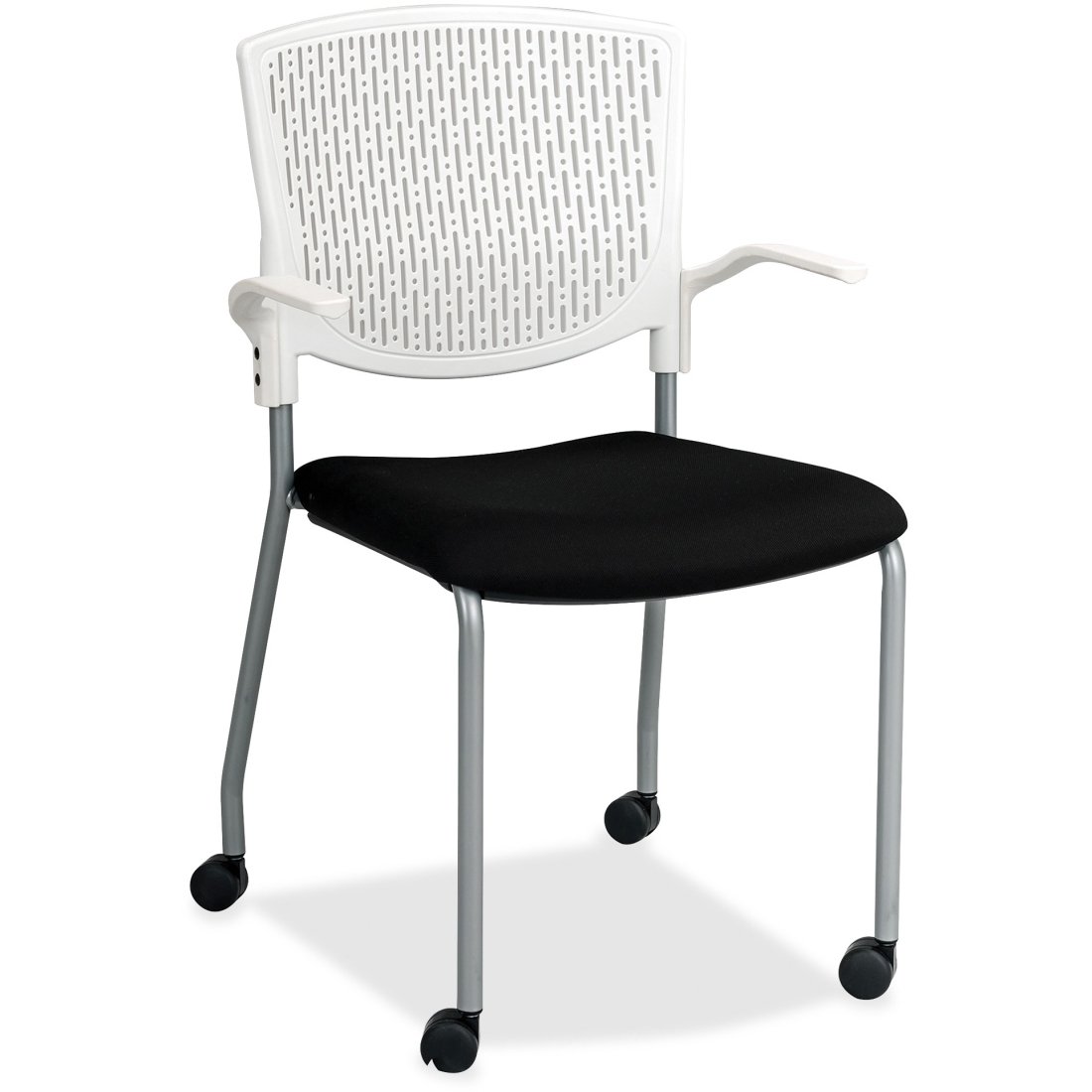 Lorell White Plastic Guest Chair - 20.5