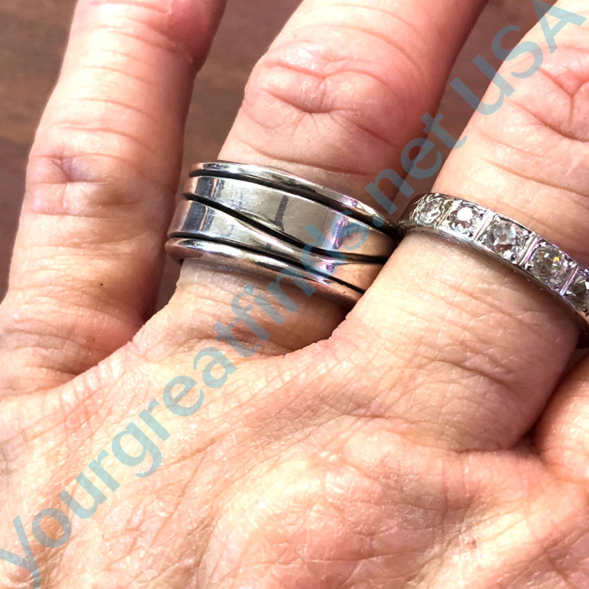 Sterling Silver Spinner Band Ring for Women & Men - Size 9 Adjustable - Handmade in Mexico - Perfect for Everyday Wear, Meditation & Stress Relief
