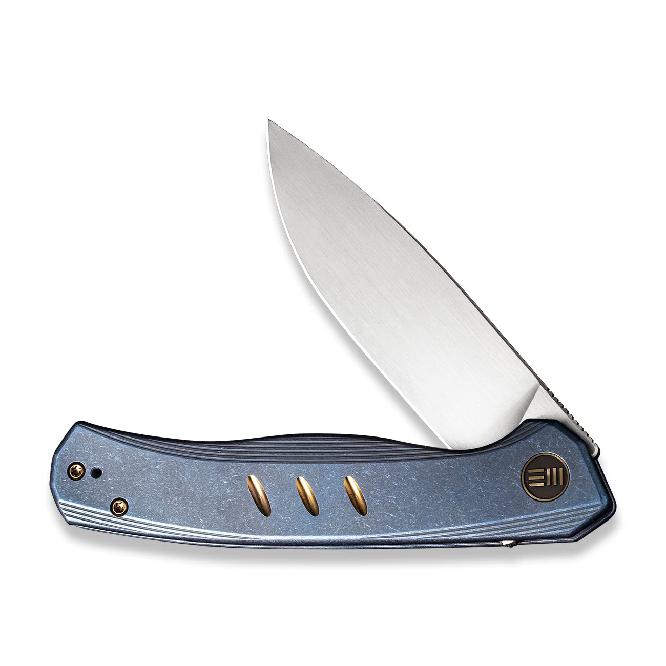 WE Knife Seer Frame Lock 20015-2 Folding Pocket Knife - CPM 20CV Stainless Steel Blade & Blue Titanium Handle - EDC, Camping, Hiking, Survival Gear