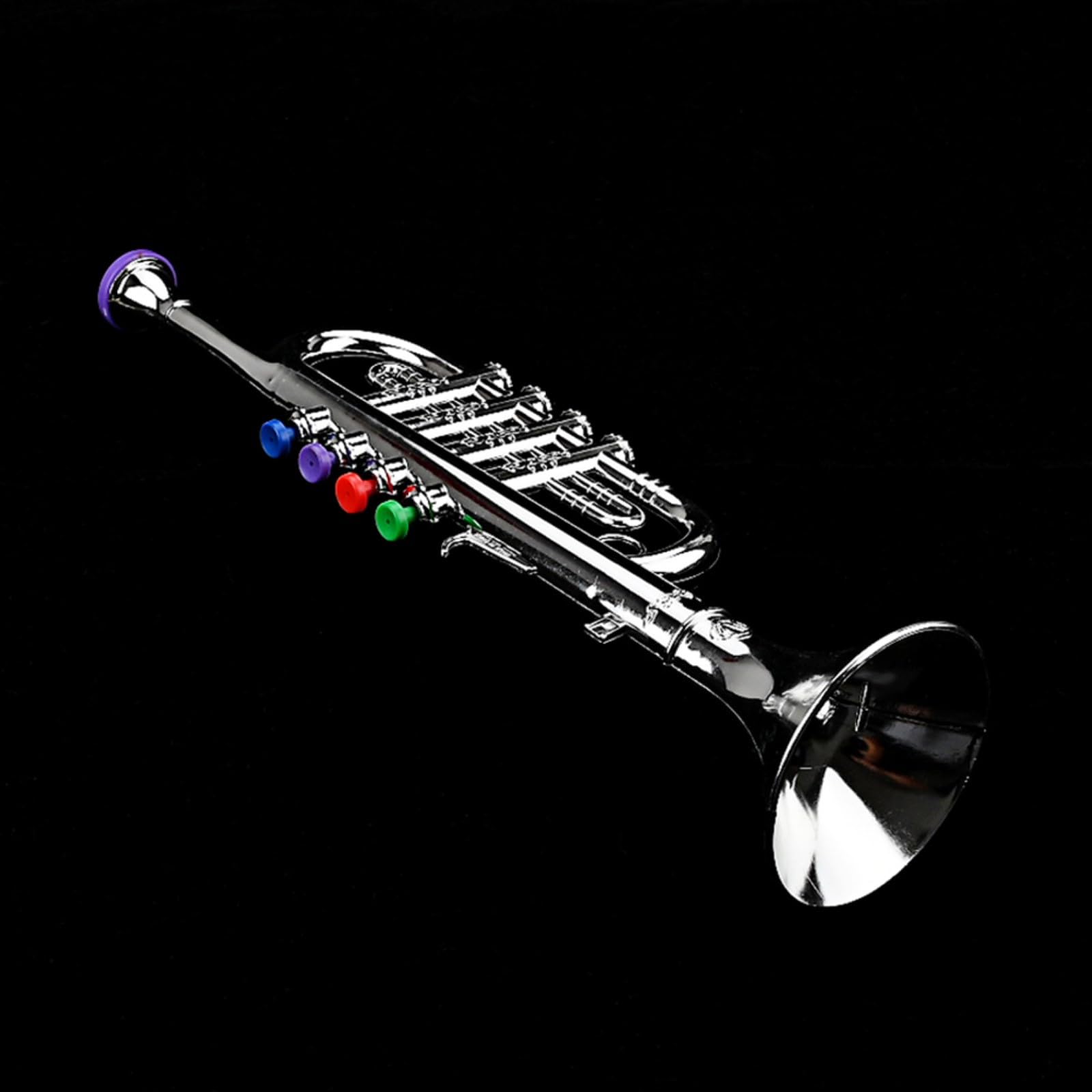 LUOZZY Realistic Silver Plastic Trumpet Toy for Kids - Musical Instrument Playset for Children's Band, Birthday Gifts & Pretend Play
