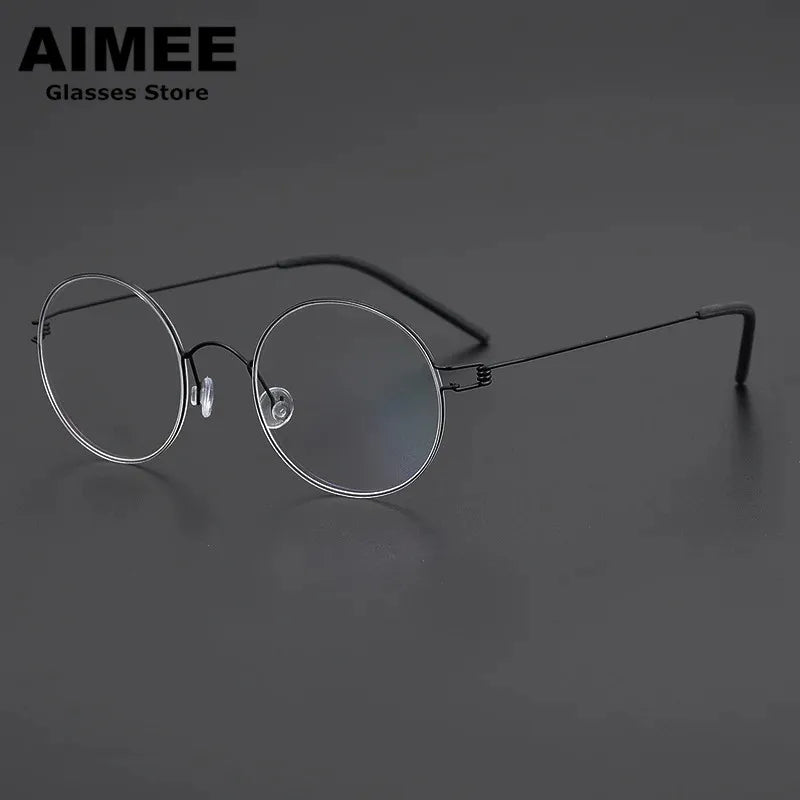 Aimee Women's Full Rim Round Screwless Titanium Eyeglasses 13120 - Lightweight & Durable Eyewear for Work, Reading & Fashion
