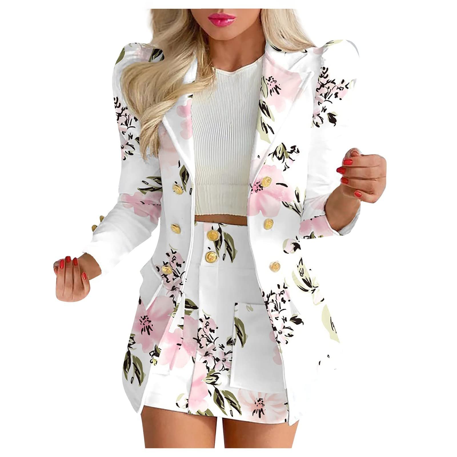 Oelaio Women's 2-Piece Blazer Outfit Set - Long Sleeve Open Front Casual Office Wear for Spring Summer Fall 2024 | Perfect for Business Meetings, Work Attire & Dressy Occasions