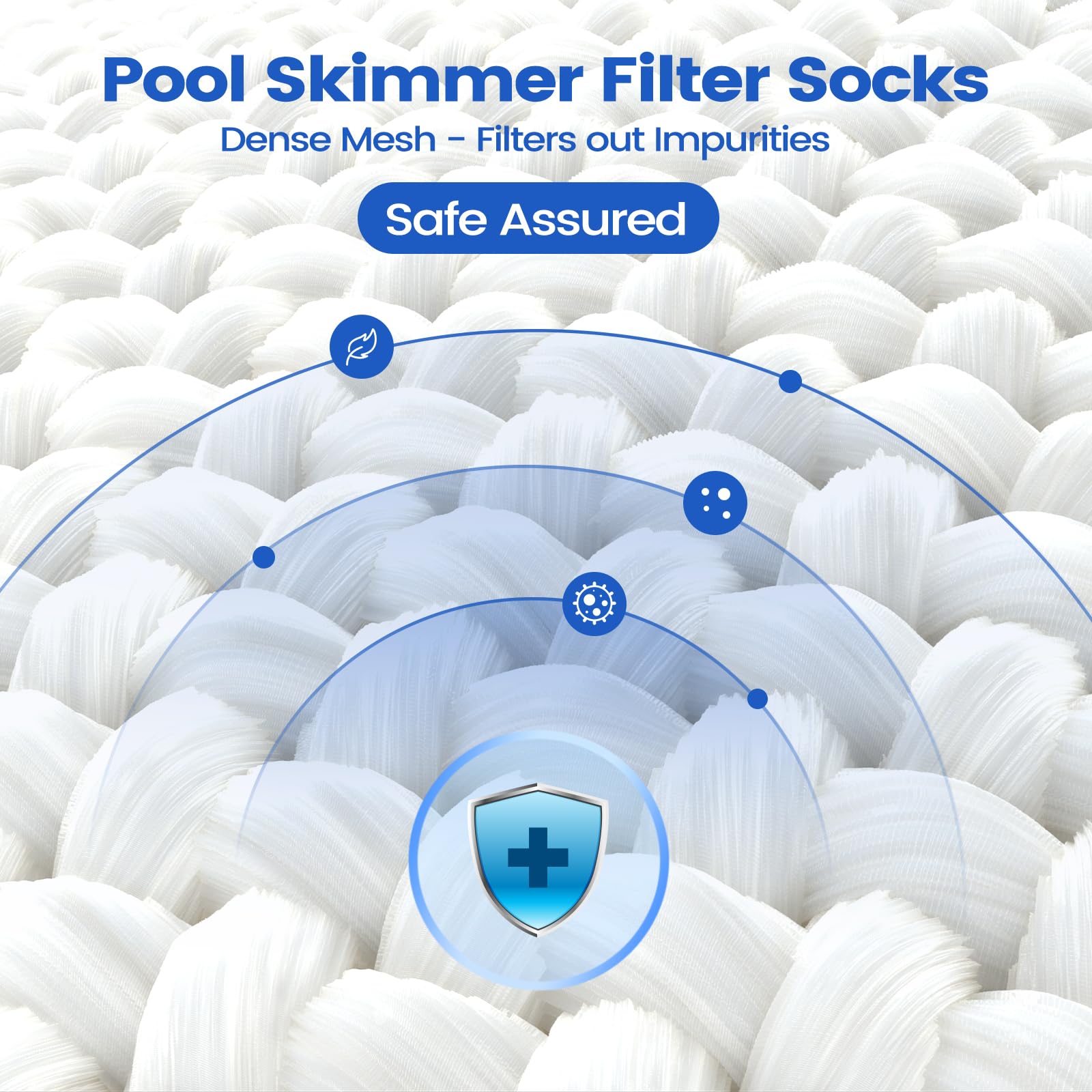30 Pack Premium Pool Skimmer Socks - Fine Mesh Pool Filter Socks for Skimmer Basket | Effectively Traps Leaves, Pollen & Small Debris | Compatible with Inground & Above Ground Pools | Perfect for Backyard, Vacation Homes & Community Pools