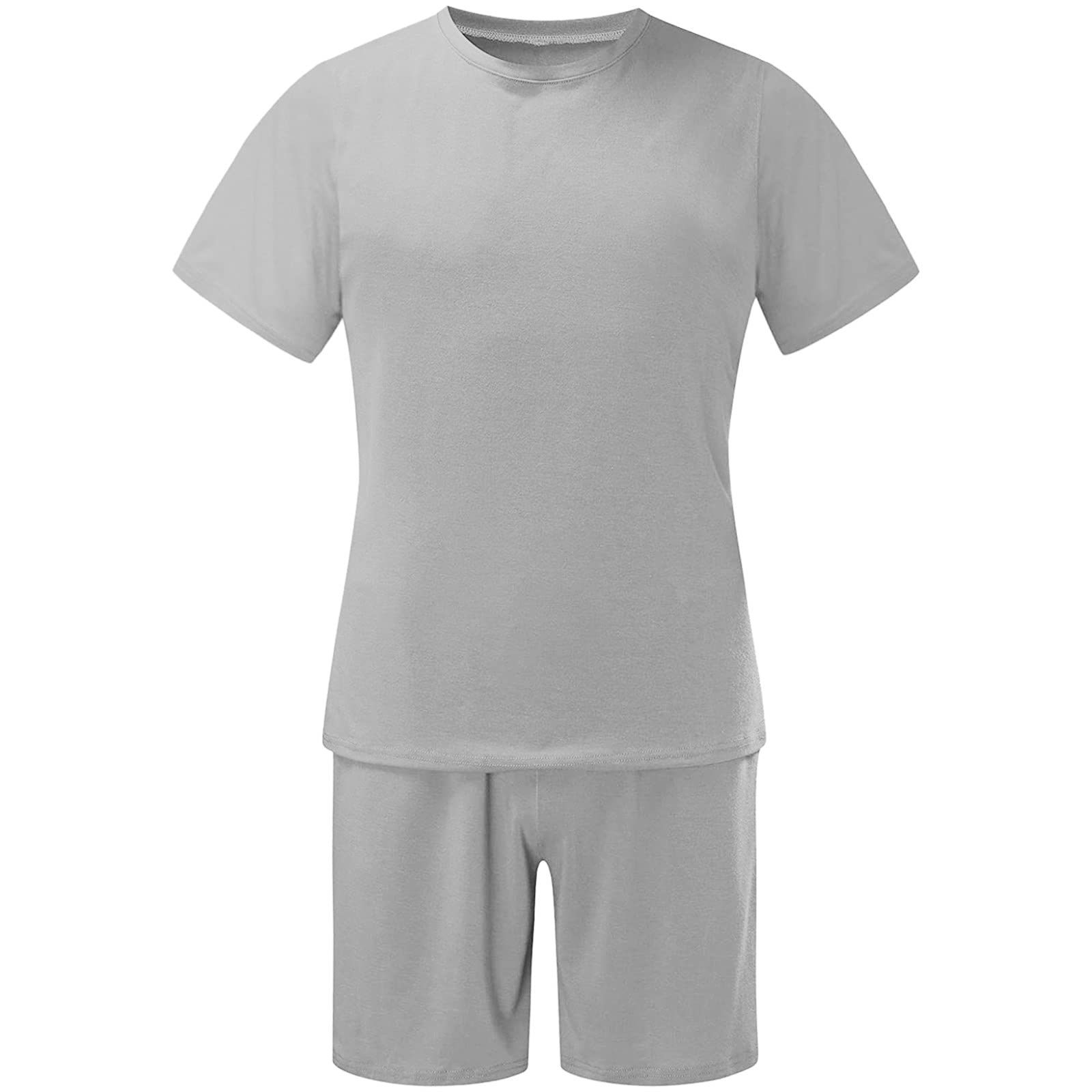 JAYYOU Men's 2-Piece Tracksuit Set - Summer Gym Workout Outfit with Plain Crew Neck Short Sleeve T-Shirt & Athletic Shorts | Perfect for Running, Jogging & Casual Wear