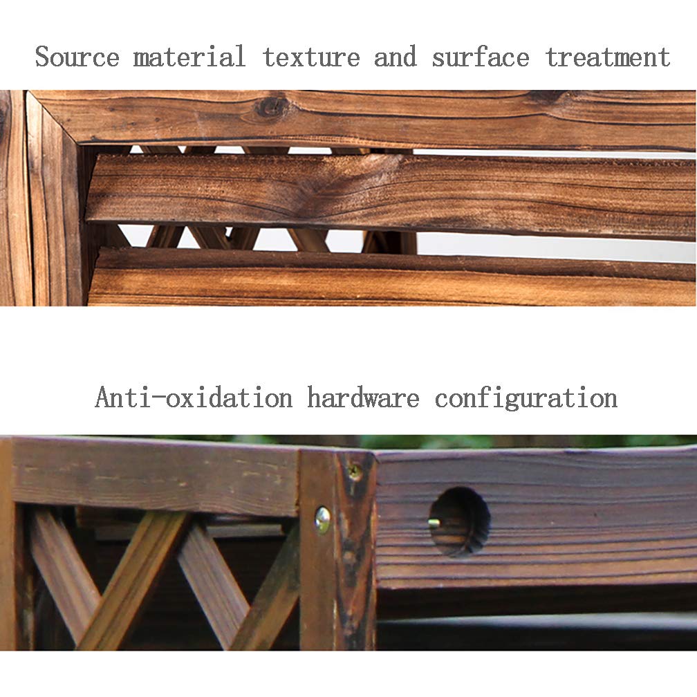 Solid Wood Louvered Air Conditioner Cover with Flower Storage Rack - Outdoor AC Unit Frame (85cm×35cm×75cm) - Perfect for Patio, Garden, and Home Exterior Decoration