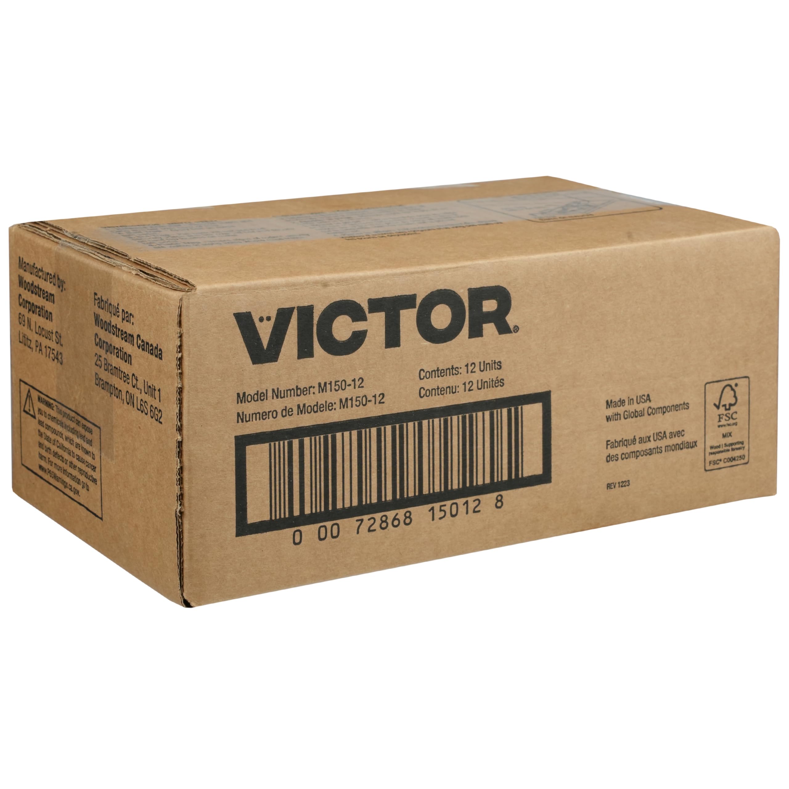 Victor M150-12 Metal Pedal Humane Mouse Trap - 12 Pack, Eco-Friendly FSC Certified Wood, Reusable & Effective Rodent Control for Home, Garage, Basement & Outdoor Use