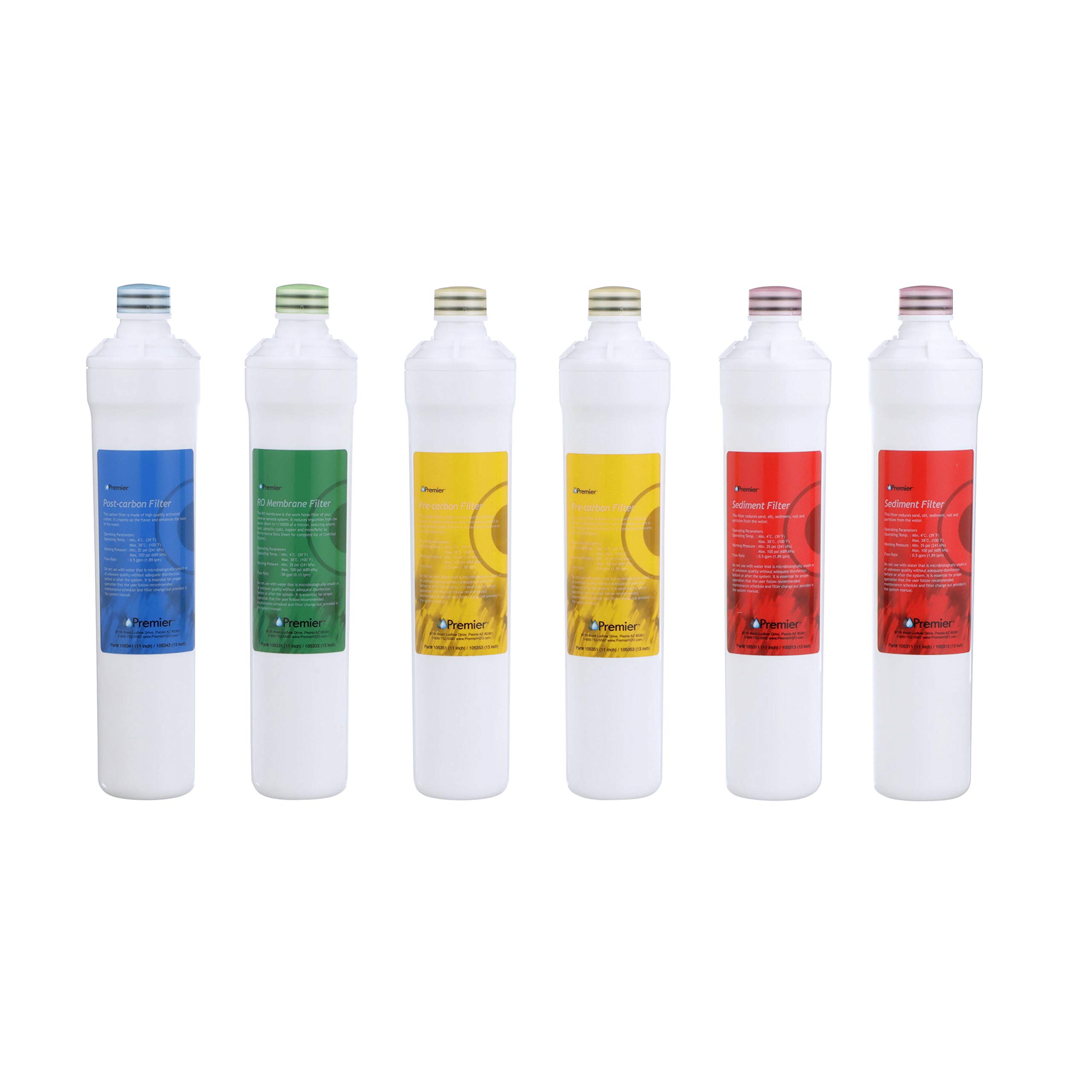 Watts Premier WP531155 RO Pure Reverse Osmosis Water Filter Replacement Kit - 6 Pack | Compatible with Most RO Systems | Perfect for Home, Office & RV Water Purification