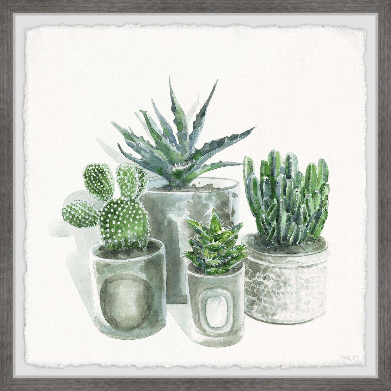 Parvez Taj Ceramic Gray Pots Framed Wall Art Print 32