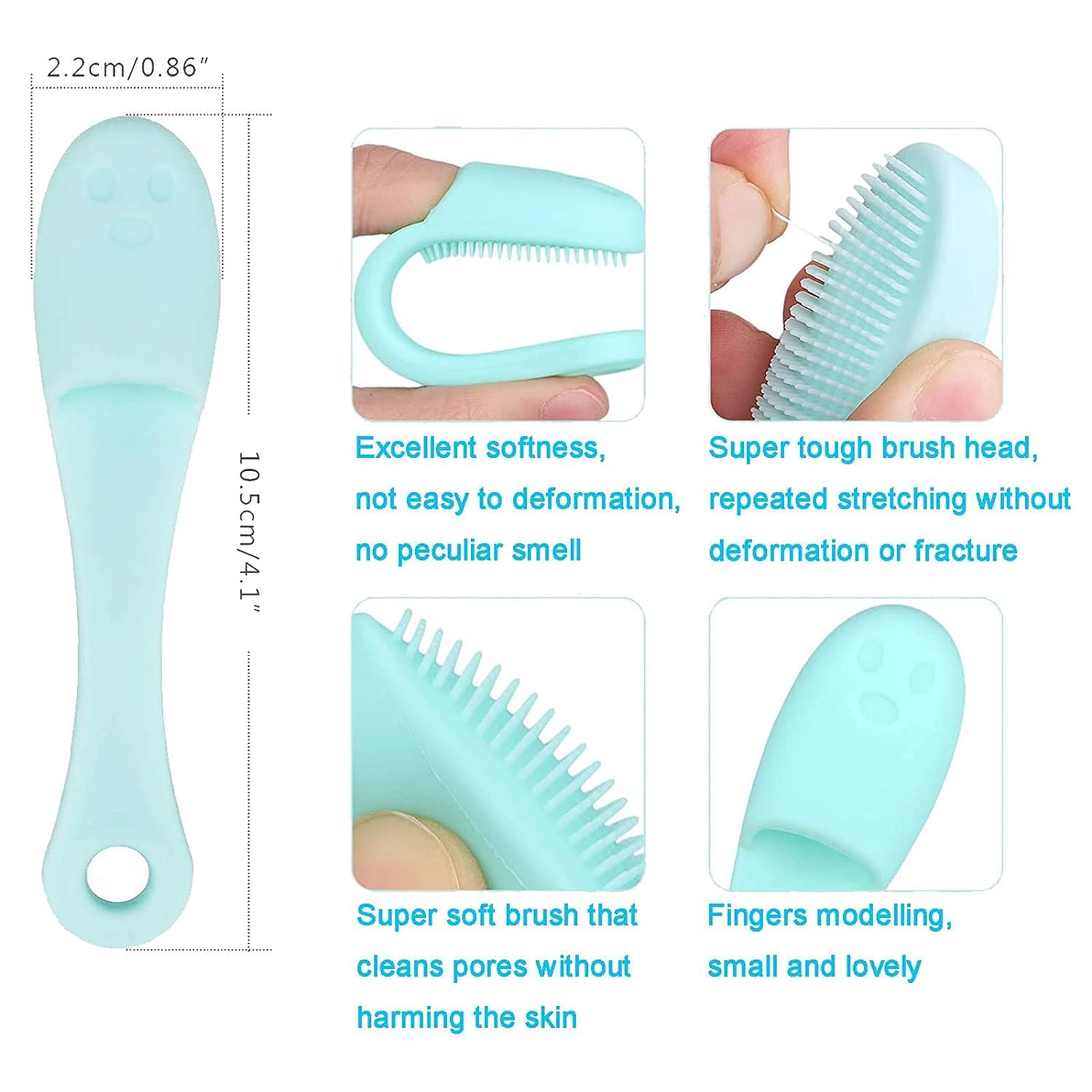 VIETNAM Soft Silicone Facial Cleansing Brush - Gentle Exfoliating Face Scrubber for Blackhead Removal & Deep Cleaning, 2-Pack - Perfect for Daily Skincare Routine & Travel