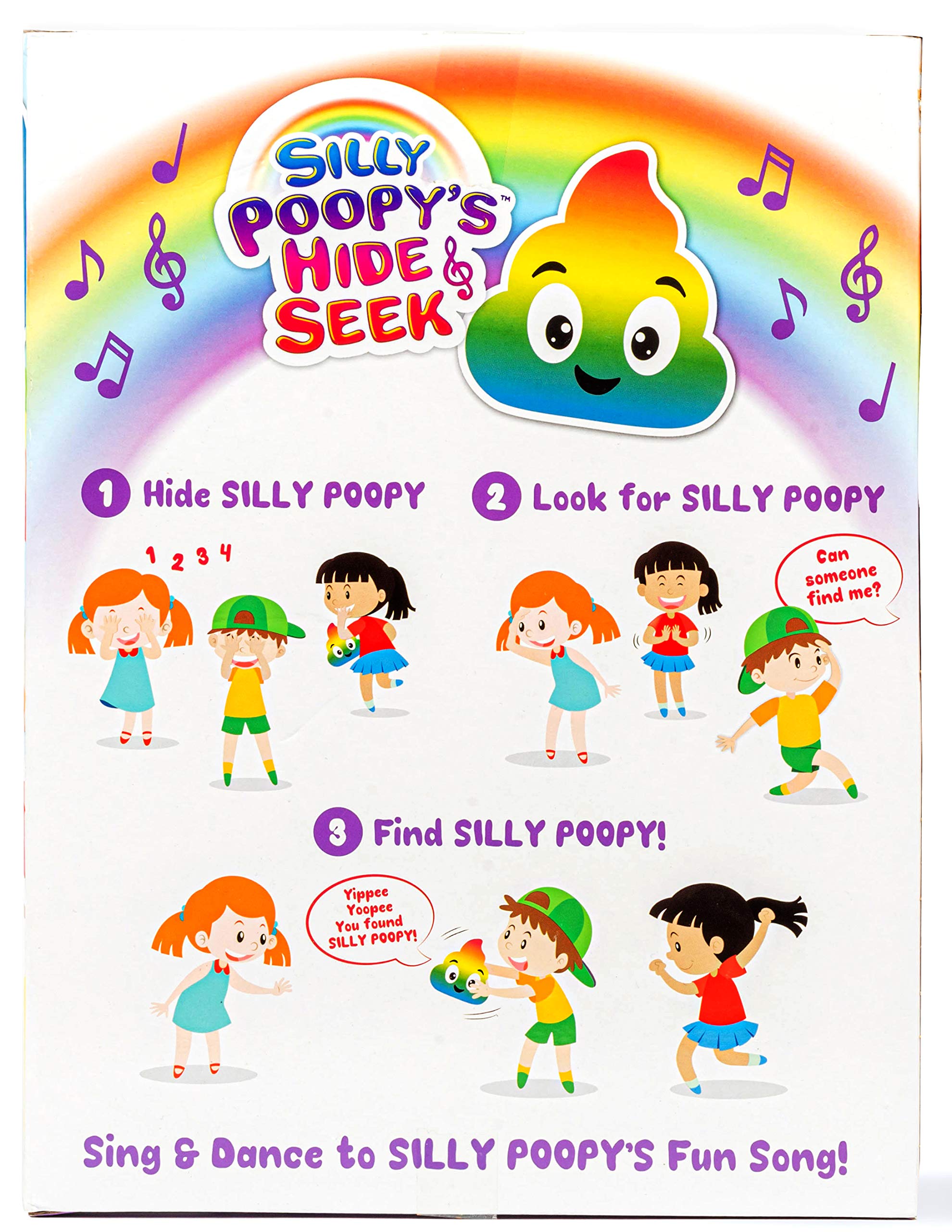 Relatable Silly Poopy's Hide & Seek - Interactive Talking & Singing Rainbow Learning Toy for Toddlers | Easter Gift with Toy & 2 AA Batteries | Fun Educational Play for Preschoolers & Birthday Parties