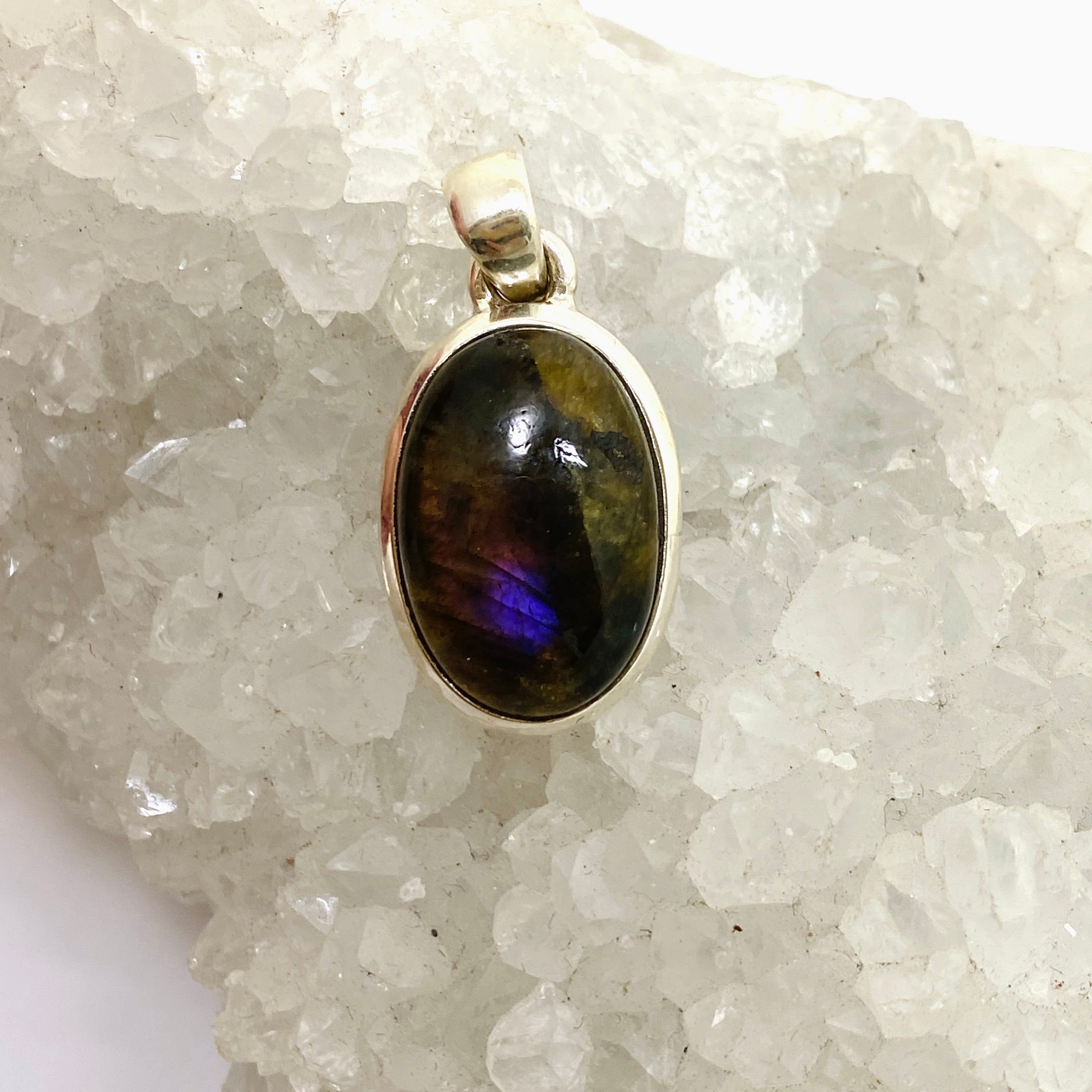 Natural Labradorite Oval Cabochon Pendant - PPGJ1047 | Handmade Gemstone Jewelry for Women | Perfect for Spiritual Healing, Meditation & Boho Fashion