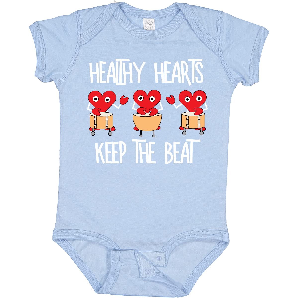 Inktastic Healthy Hearts White Text Baby Bodysuit - Cute Infant Onesie for Boys & Girls | Perfect for Valentine's Day, Family Photos & Newborn Gifts
