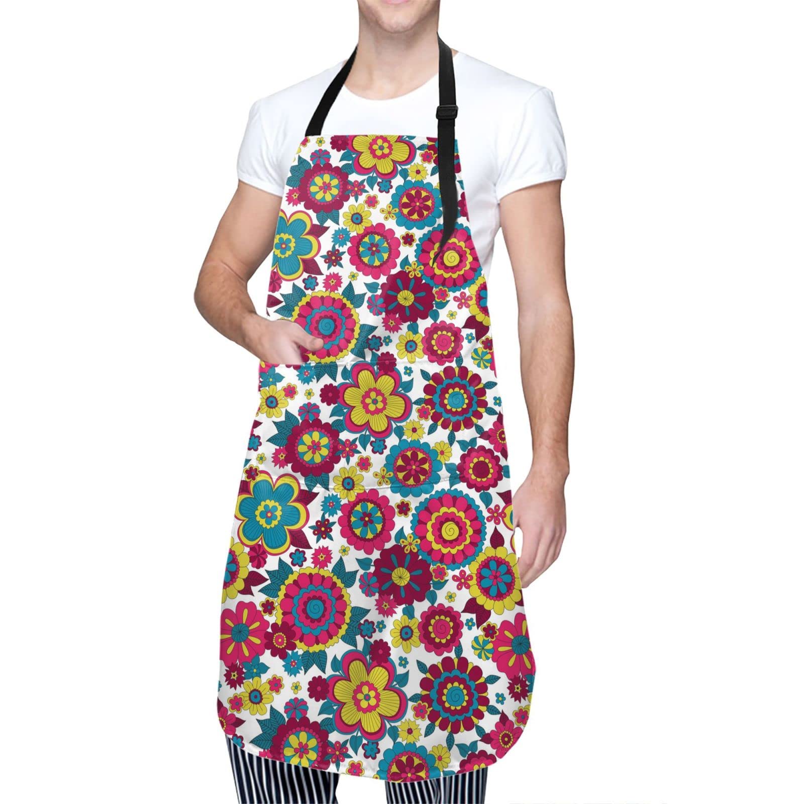 Waterproof Leopard Print Apron with Adjustable Straps & 2 Pockets - Kitchen Cooking BBQ Baking Apron for Men & Women - Perfect for Home Chefs, Grill Masters & DIY Crafters