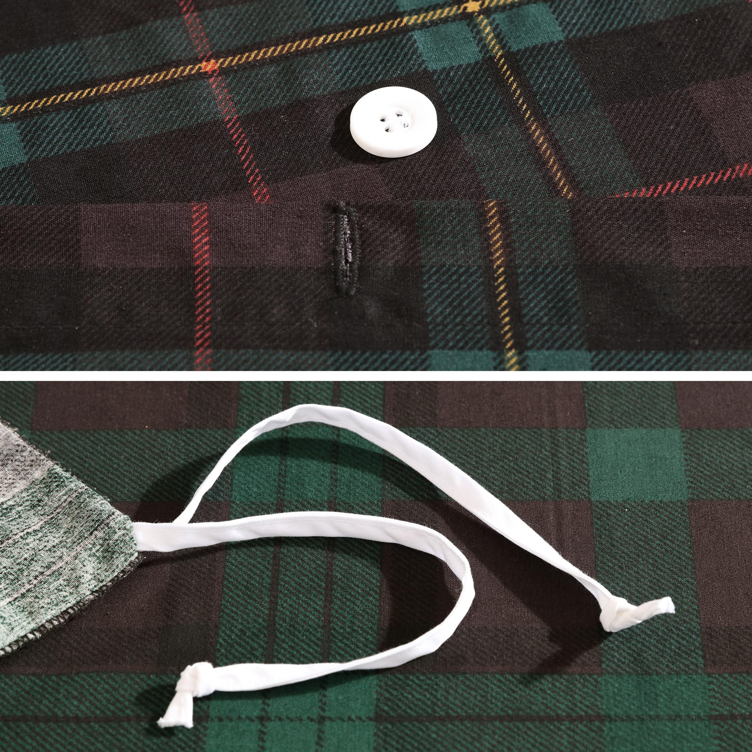 Eddie Bauer Queen Duvet Cover Set - Reversible 100% Cotton Bedding with Matching Shams, Plaid Home Decor with Button Closure (Woodland Tartan Green, Queen Size) - Cozy Bedroom Upgrade for Winter & Guest Room Makeover