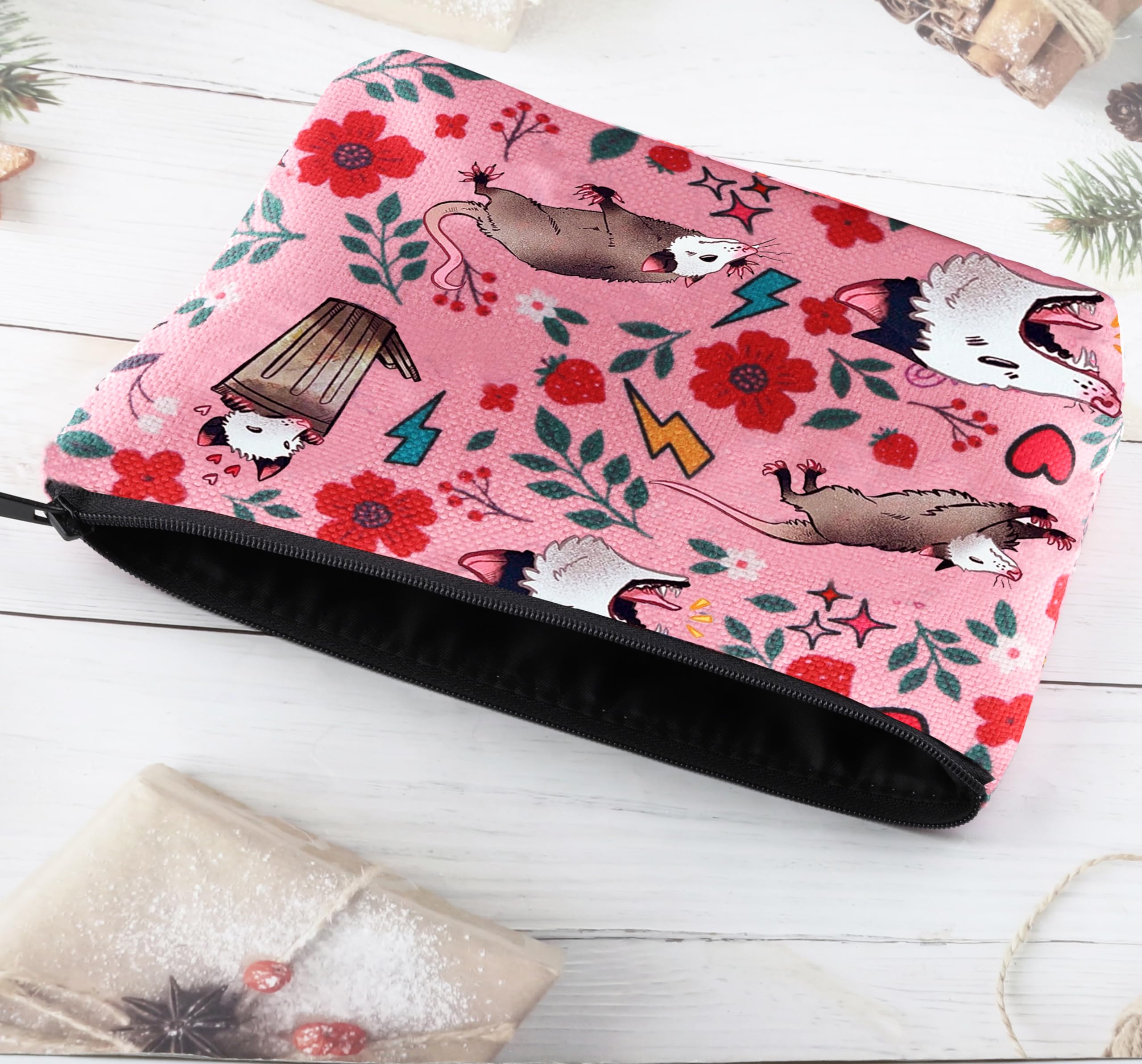 XYANFA Opossum Makeup Bag for Women - Cute Possum Cosmetic Pouch Gift for Opossum Lovers - Perfect for Travel, Gym & Daily Makeup Storage (Opossum Themed Bag)