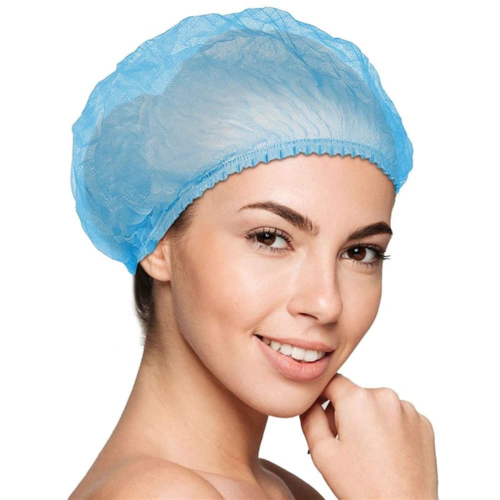 50 Pack Stretchable Disposable Non-Woven Hair Caps for Cooking, Food Service & Hygiene Protection - Perfect for Restaurants, Hospitals & Home Use