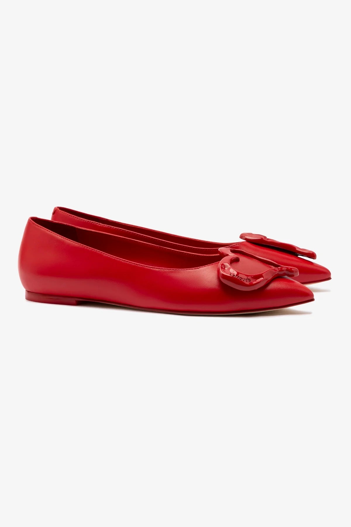 Lee Amore Flat In Scarlet Leather - Women's Comfortable Ballet Flats for Work, Travel & Everyday Wear