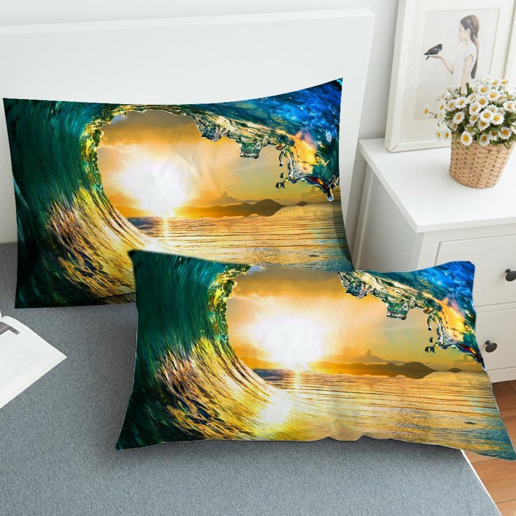Eye of the Ocean Comforter Set - King Size Blue Ocean Themed Bedding - Perfect for Coastal & Beach House Decor