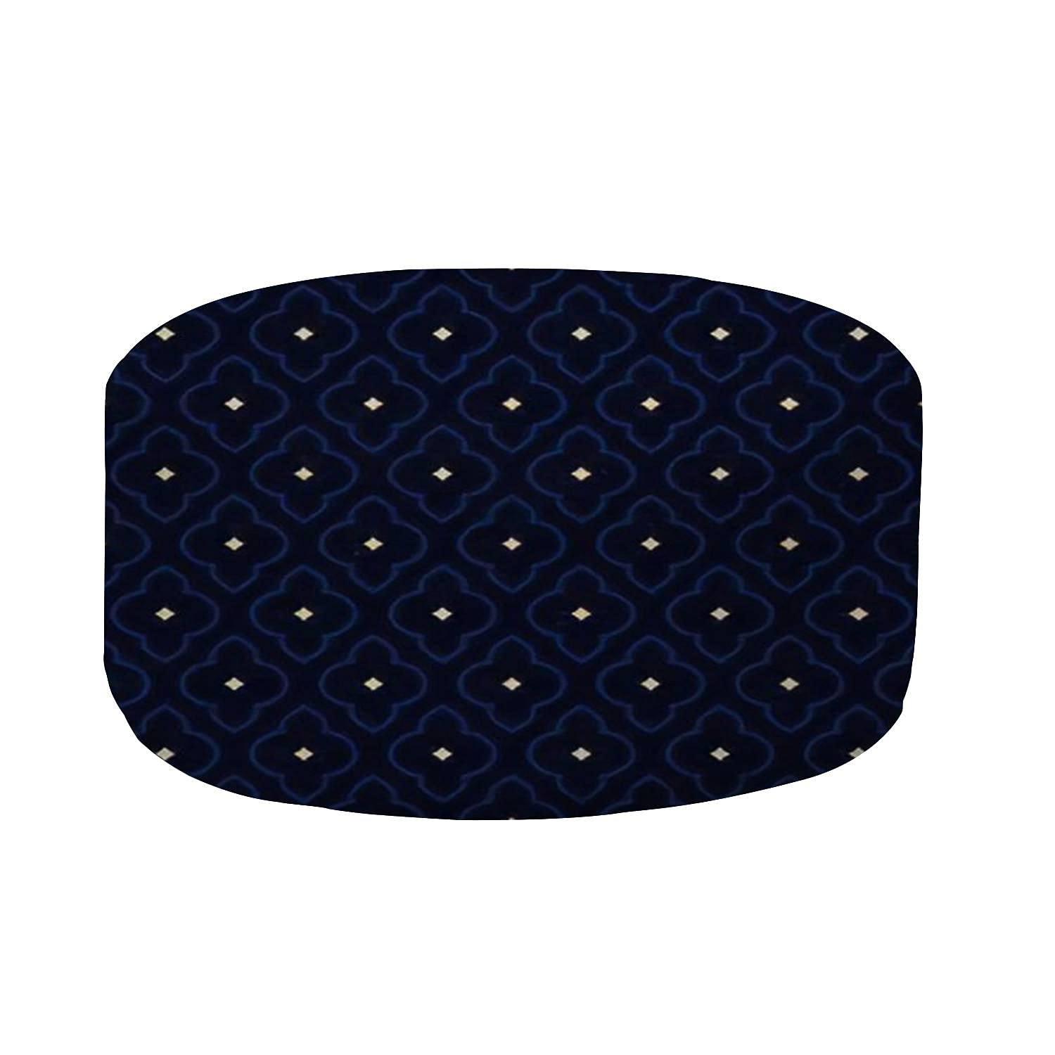 Inflatable Stool Ottoman Pouf Footrest - Indian Paisley Floral Design with Diamond Accents - Indoor/Outdoor Use for Living Room, Patio, Yard - Comfortable Floor Seating for Kids and Adults