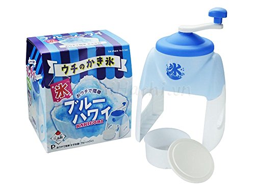 JapanBargain 1920 Japanese Slushy Machine - Hand Crank Non-Electric Snow Cone Maker & Shaved Ice Machine (Made in Japan, Blue) - Perfect for Summer Parties, Kids Treats, and DIY Frozen Desserts at Home