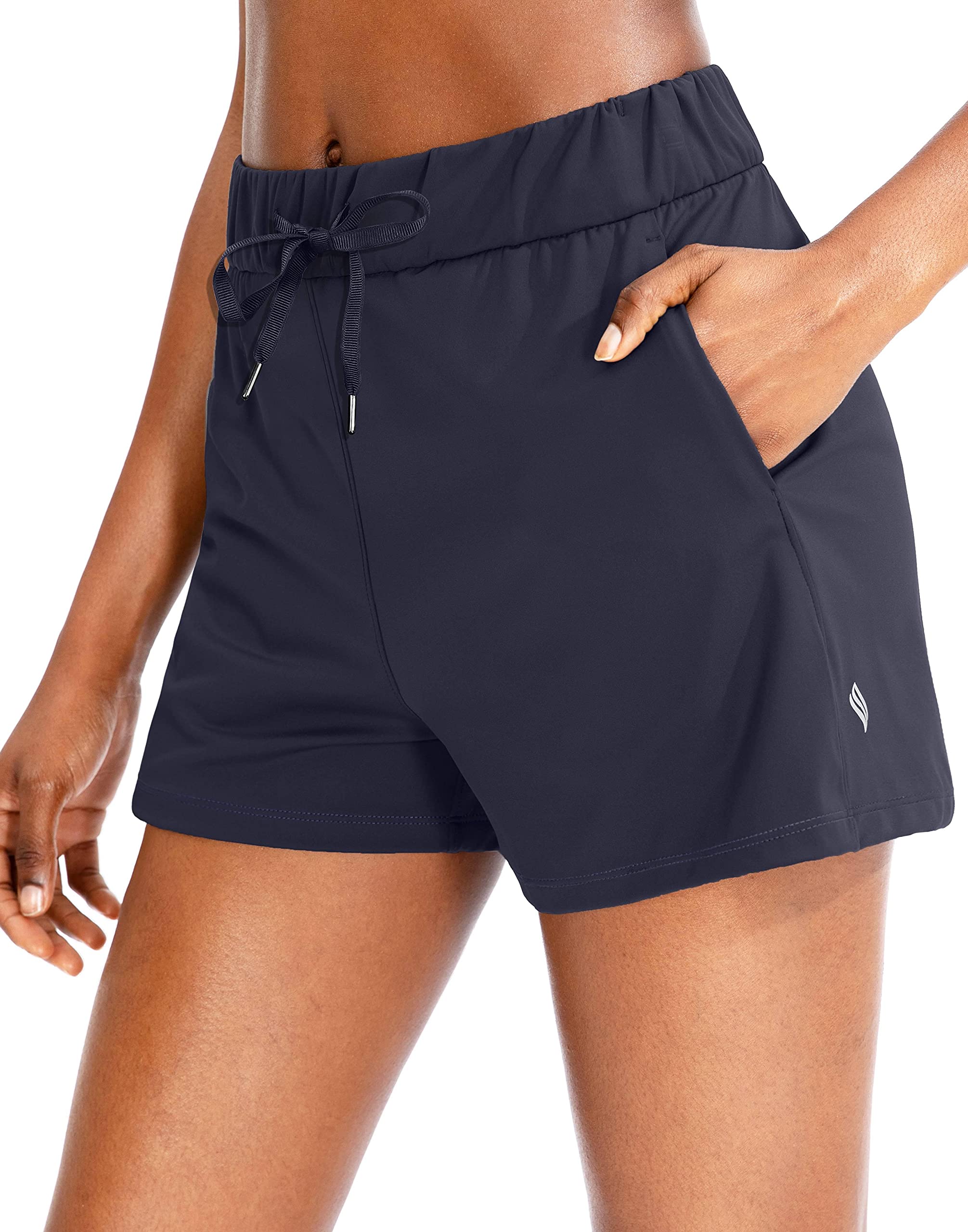 SANTINY Women's 2.5'' Lounge Shorts - Soft Athletic Running Shorts with Pockets for Yoga, Workout, Hiking & Casual Wear