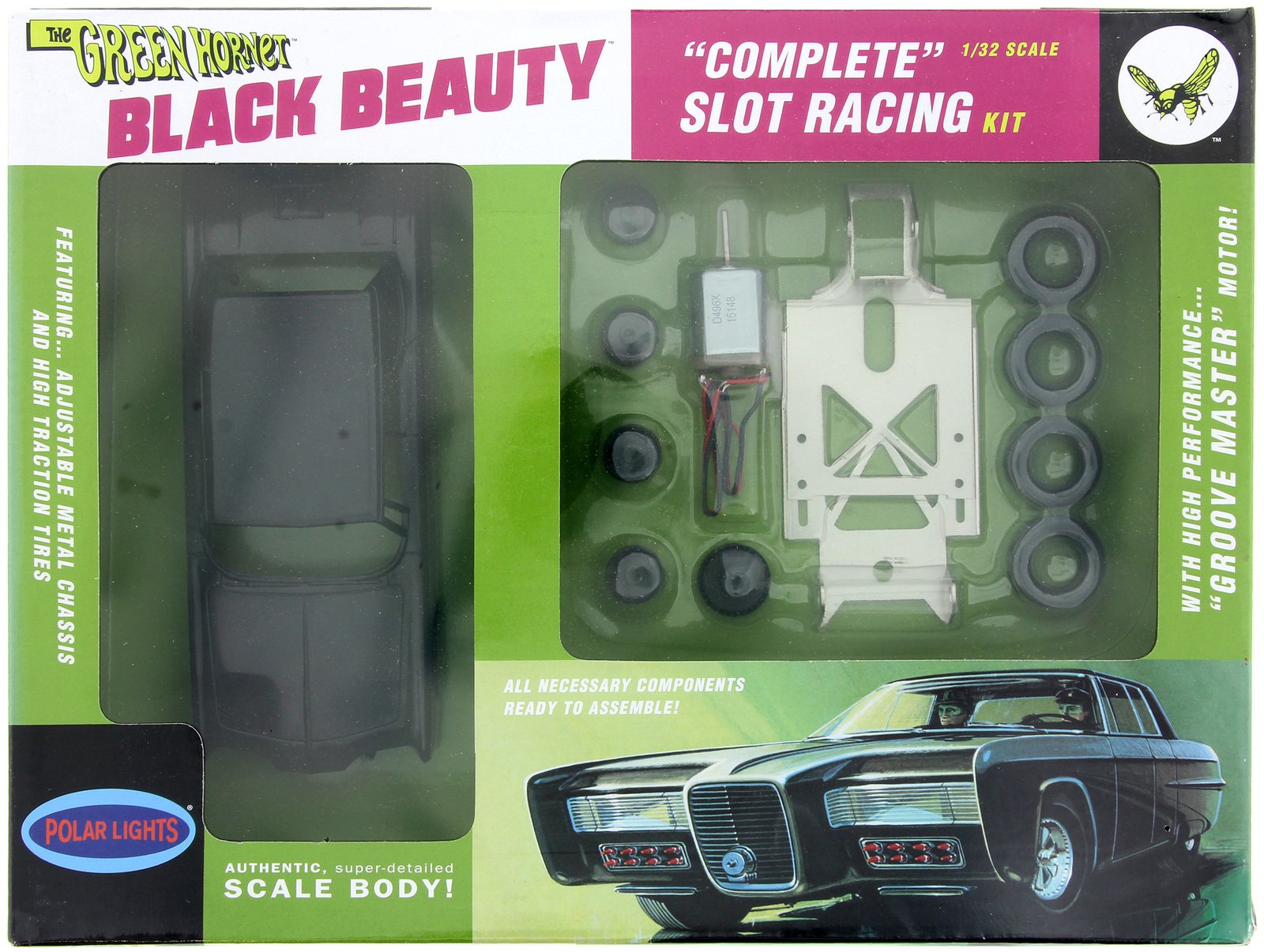 Polar Lights POL884/12 1/32 Scale Green Hornet Black Beauty Slot Car Race Set - High-Speed Slot Racing for Collectors & Hobbyists | Perfect for Home Tracks & Competitive Racing Events