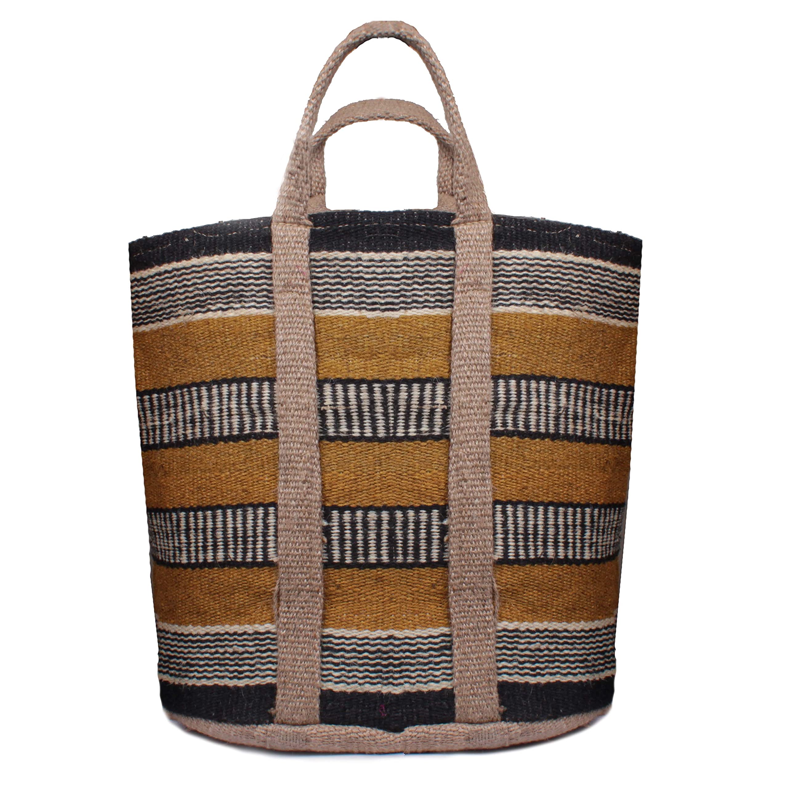 Affinity Decor Large Handmade Jute Shopping Tote Bag - Eco-Friendly Reusable Grocery Bag (24