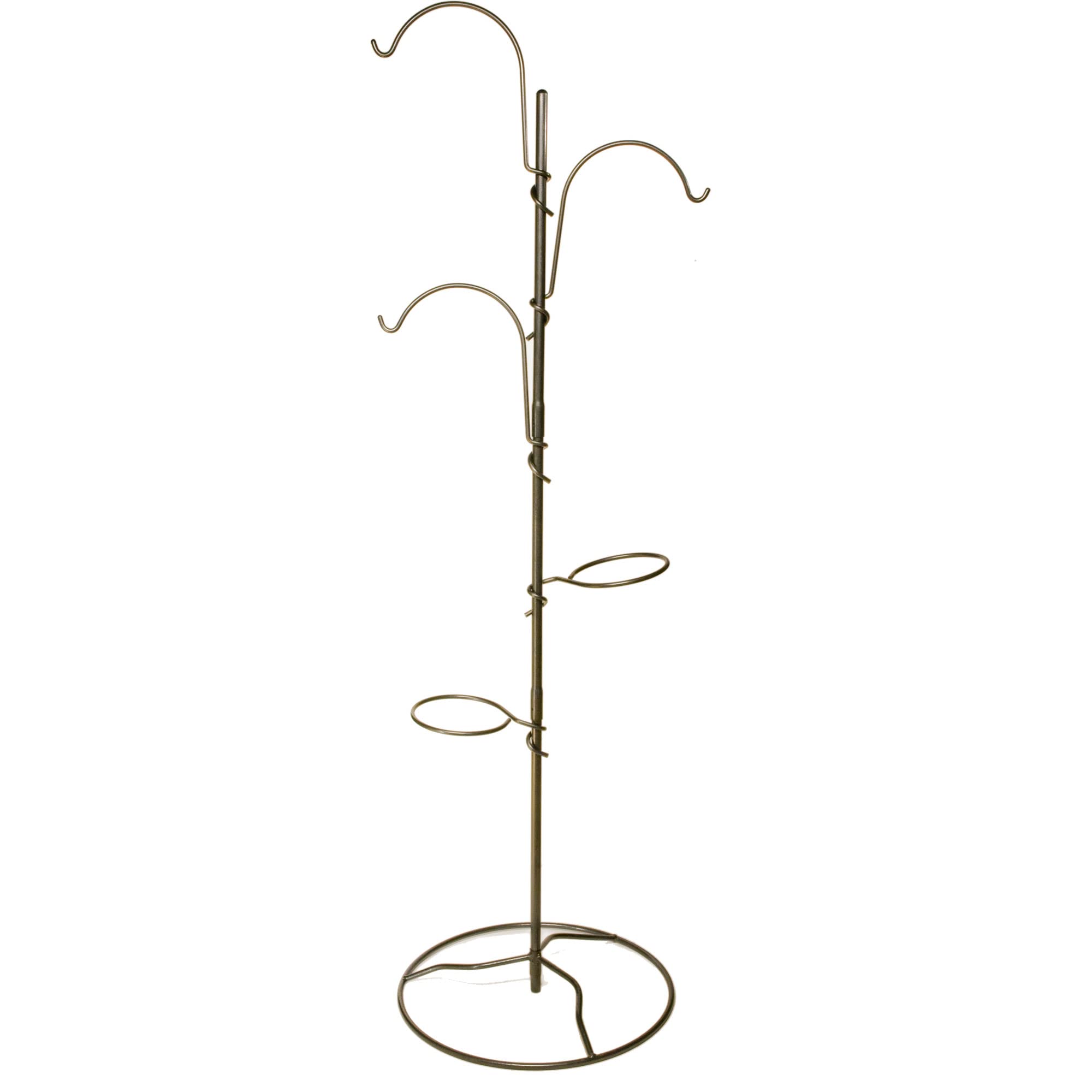 Yard Butler YT-5 Heavy Duty Garden Hanging Tree with 3 Shepherd Hooks & 2 Circular Plant Holders - Sturdy Steel Pole & Anti-Tip Base for Indoor/Outdoor Plants - Perfect for Patio, Balcony, Deck, and Home Decor