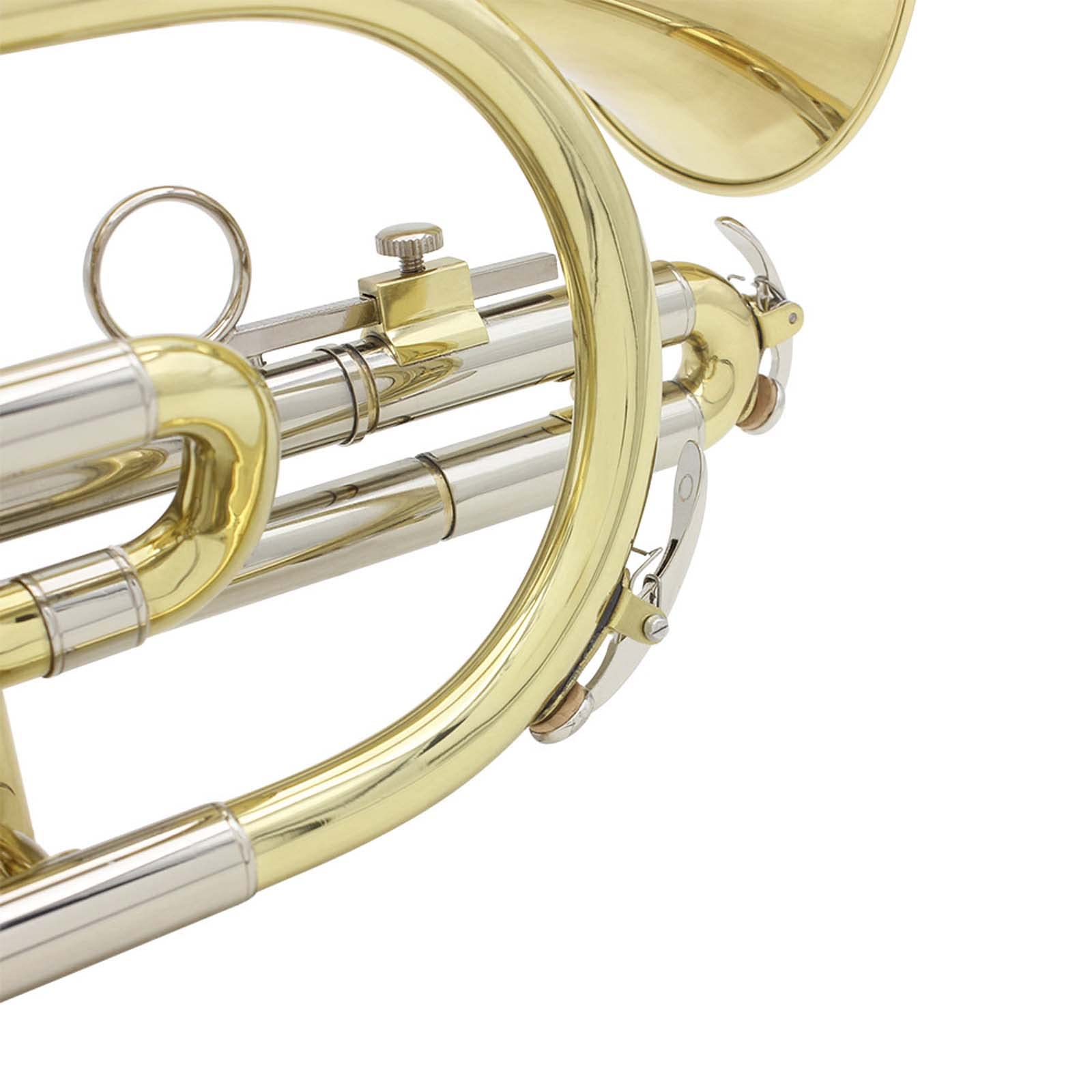 Professional Bb Flat Cornet Brass Instrument - High-Quality Bb Cornet with Carrying Case, Gloves, Cleaning Cloth & Brushes | Perfect for Beginners, Students & Band Performances
