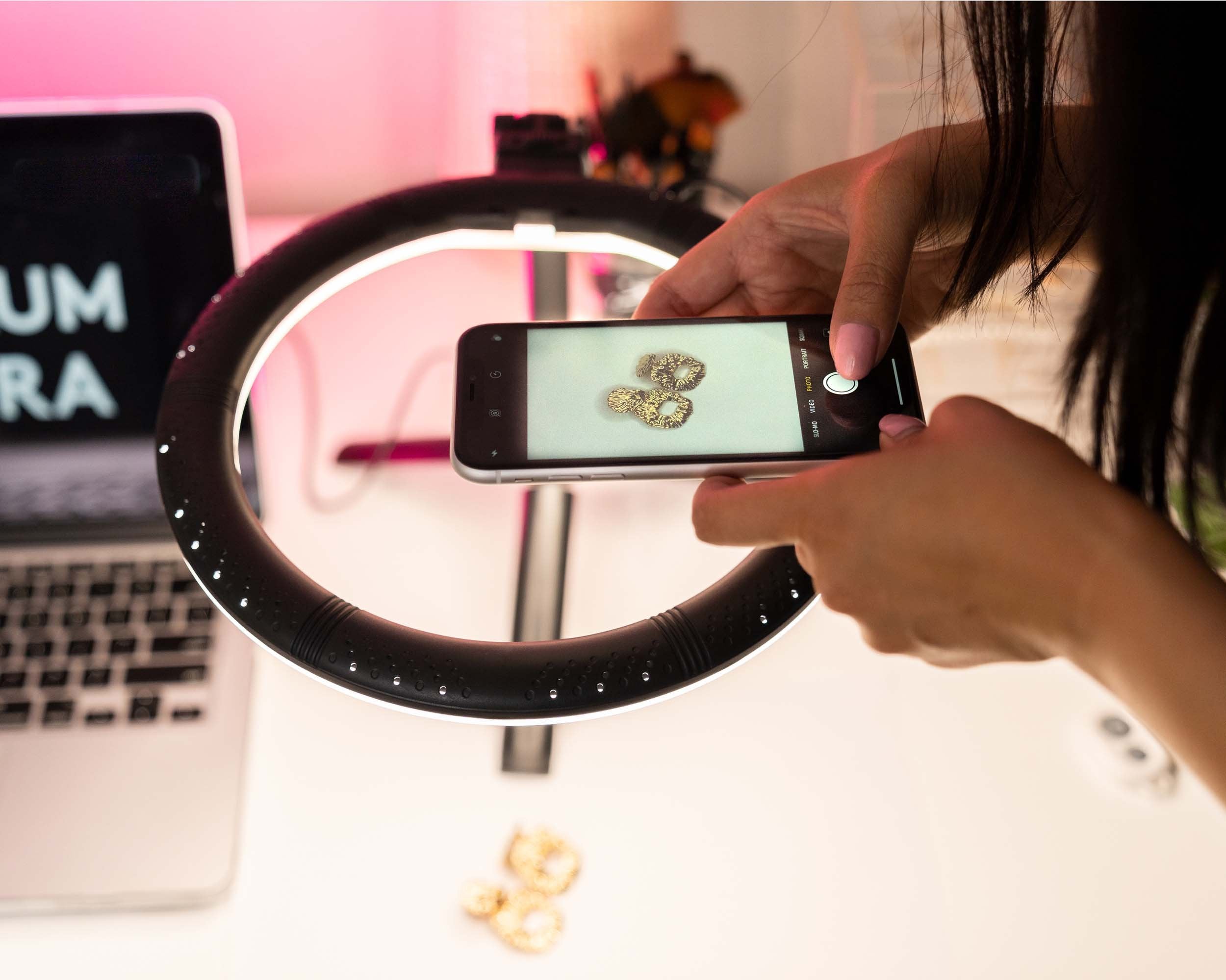 10 LED Table Ring Light with Adjustable Brightness - Perfect for Makeup, YouTube Videos & Photography (Astrid Model)