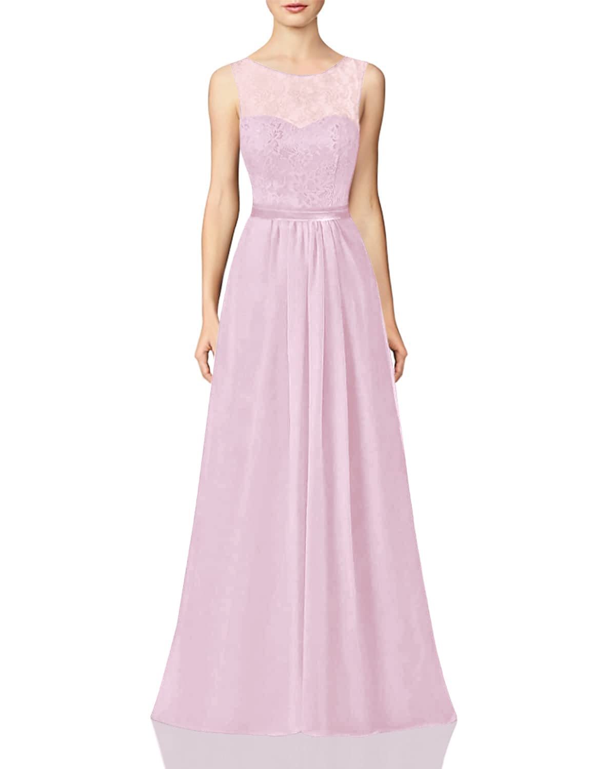 Elegant Long Lace Bridesmaid Dresses for Prom & Formal Evening Events - A-Line Chiffon Gowns for Weddings, Parties & Special Occasions