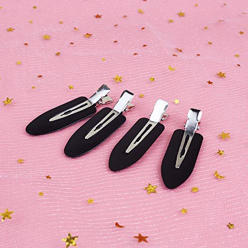 6-Piece No Bend Hair Clips Set - Crease-Free Hairstyling & Makeup Clips for Women & Girls - Perfect Christmas Gift (Black) - Great for Salon Styling, DIY Hair Care & Everyday Use