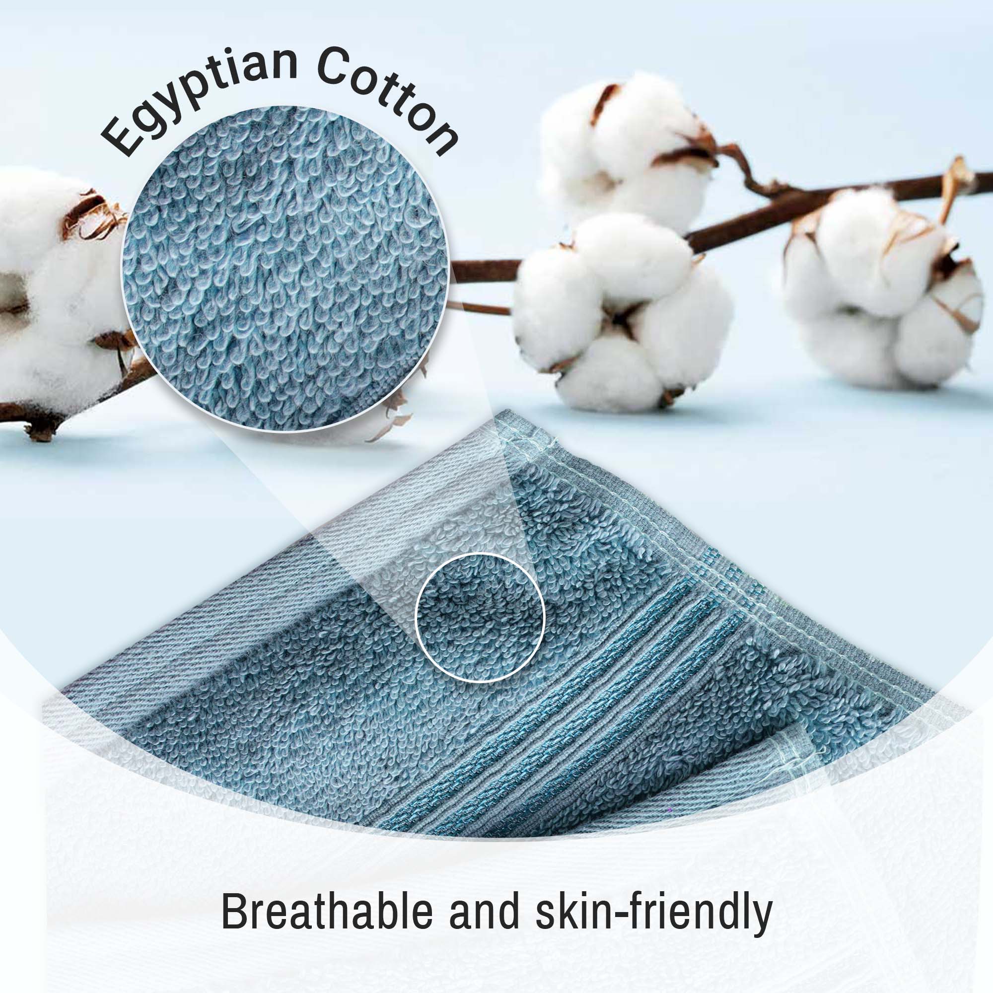 Premium Egyptian Cotton Bath Towels Set of 2 - Ultra Soft & Highly Absorbent - Luxury Bath & Spa, Beach, Gym Essentials for Home & Travel