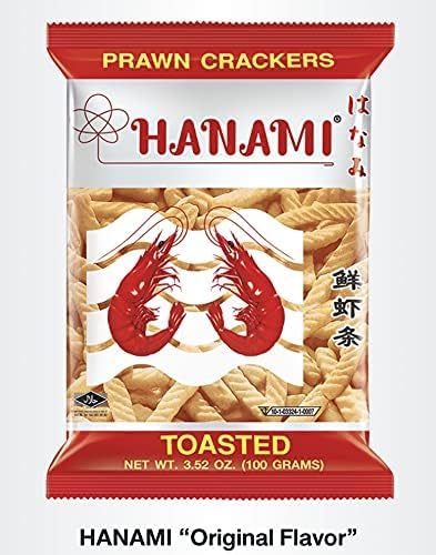 Hanami Toasted Prawn Crackers Original Flavor 3.52oz (2-Pack) - Authentic Thai Shrimp Snacks - Perfect for Parties, Movie Nights & Asian Cuisine Lovers