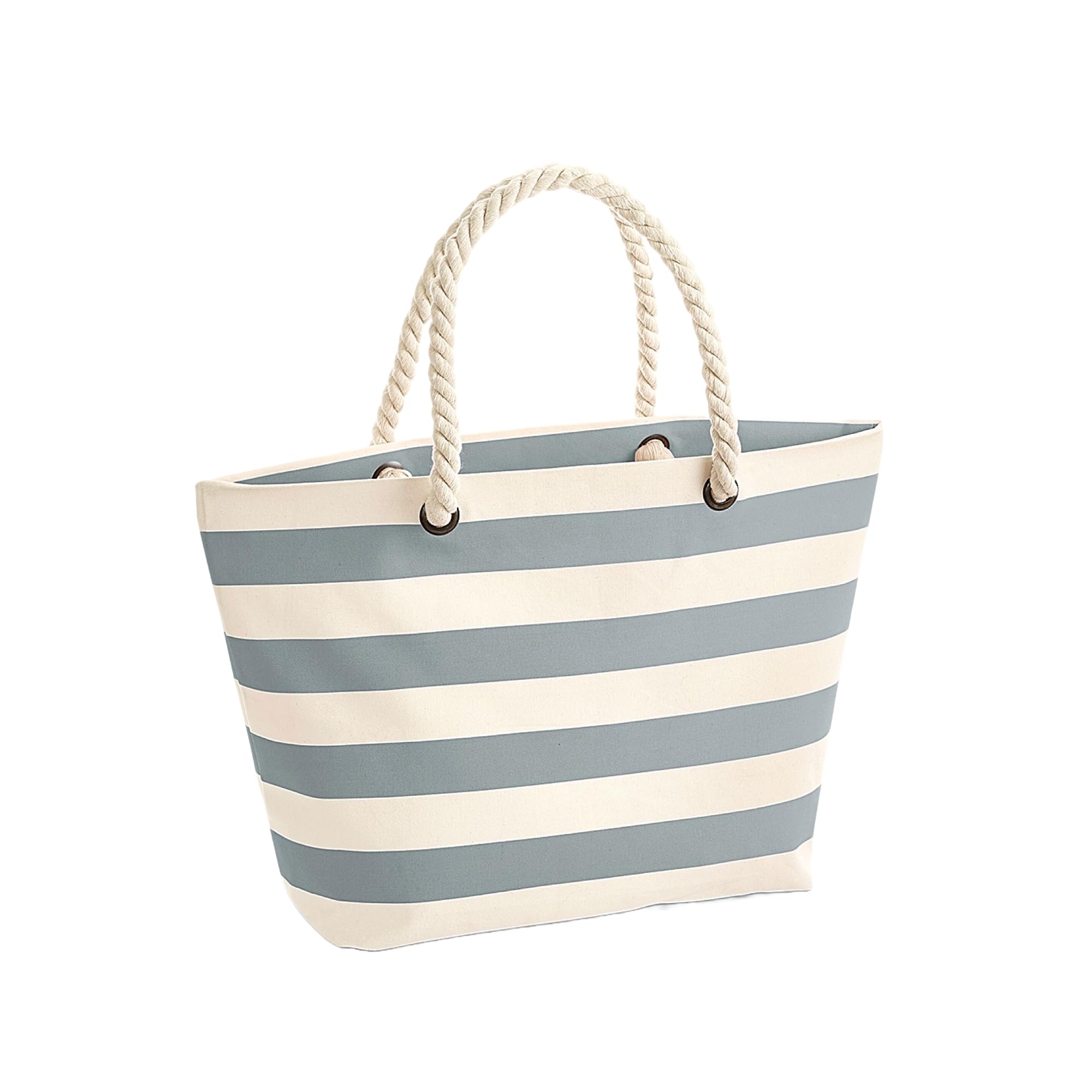Nautical Striped Beach Bag for Women - Natural and Pink Cotton Tote Handbag - Perfect for Pool, Vacation, Travel & Summer Outings