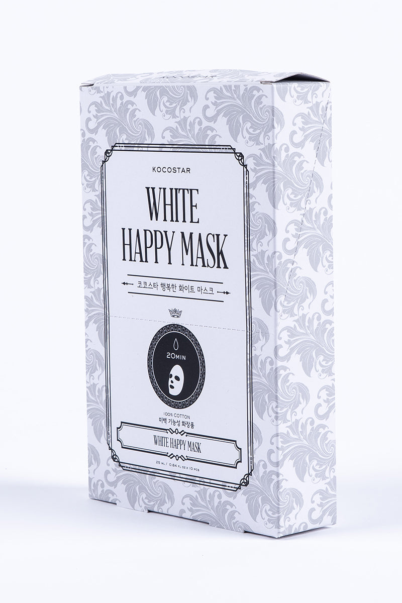 Kocostar White Happy Brightening Sheet Mask - Hydrating & Glow Boosting Facial Mask for Radiant Skin | Perfect for Spa Night, Self-Care Routine & Travel Skincare