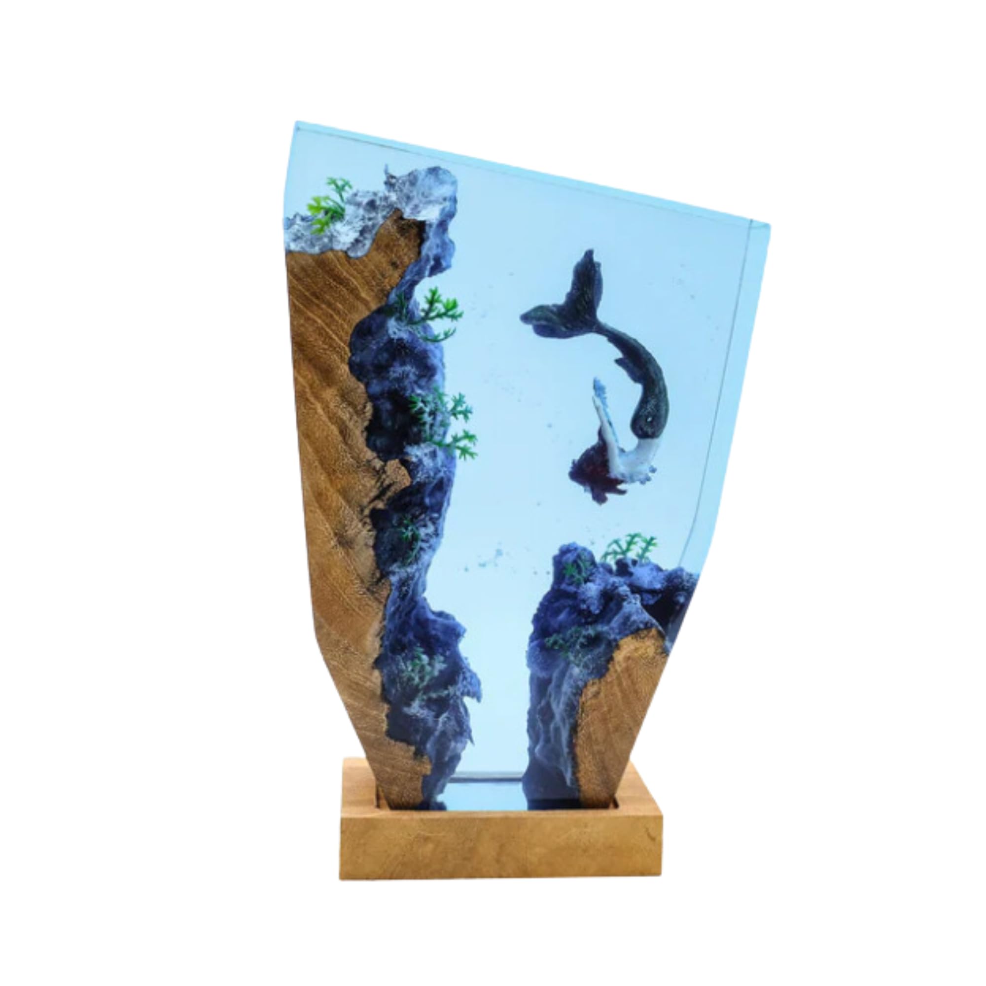 Mermaid Epoxy Resin Lamp - Deep Sea Ocean Night Light for Home Decor, Unique Gift for Lovers (8x5 Inch) | Perfect for Bedroom, Living Room & Romantic Gifts