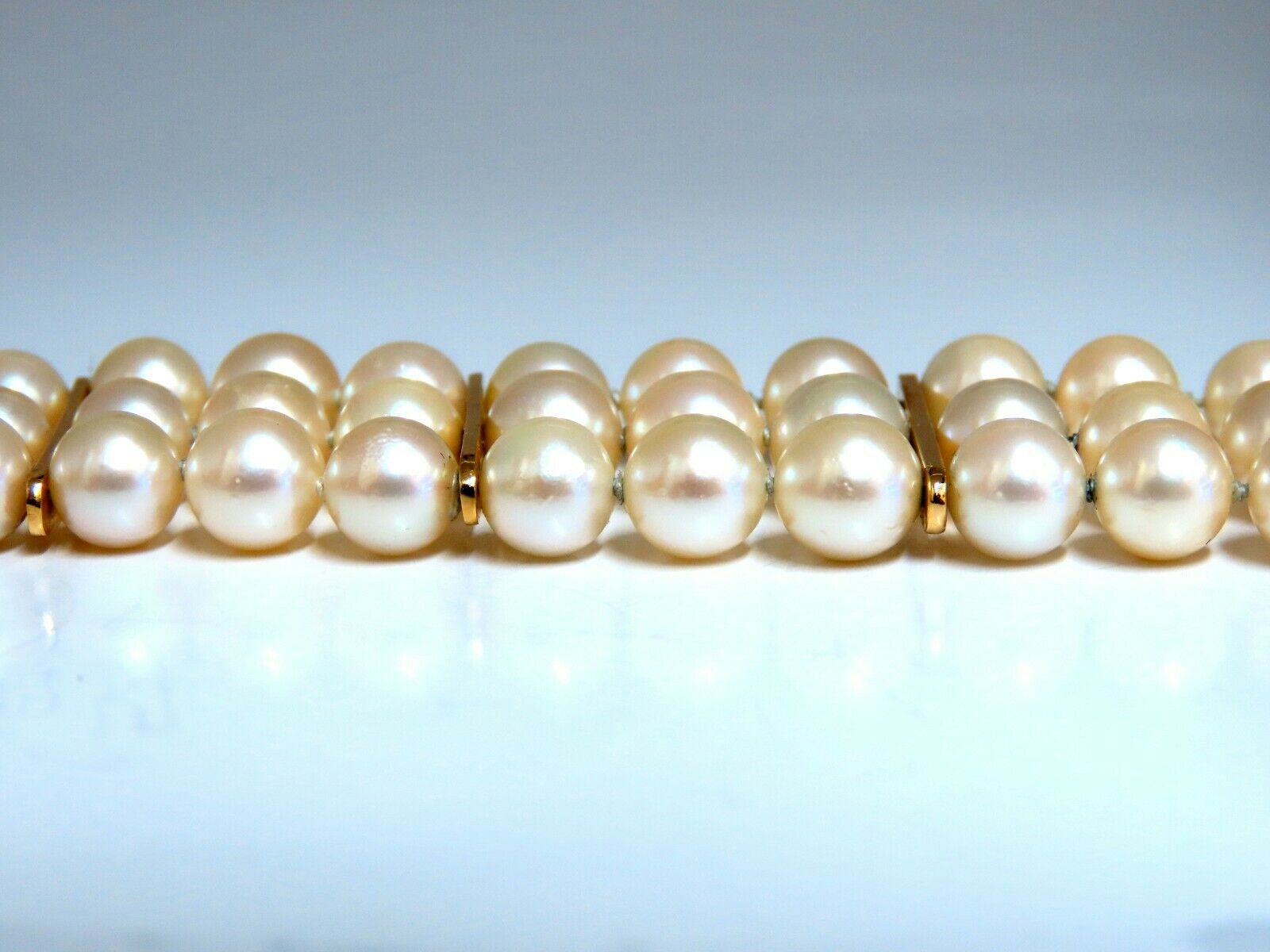 6.5mm Akoya Pearl Beaded Bracelet in 14K Gold - Elegant Jewelry for Women, Perfect for Weddings, Parties & Special Occasions