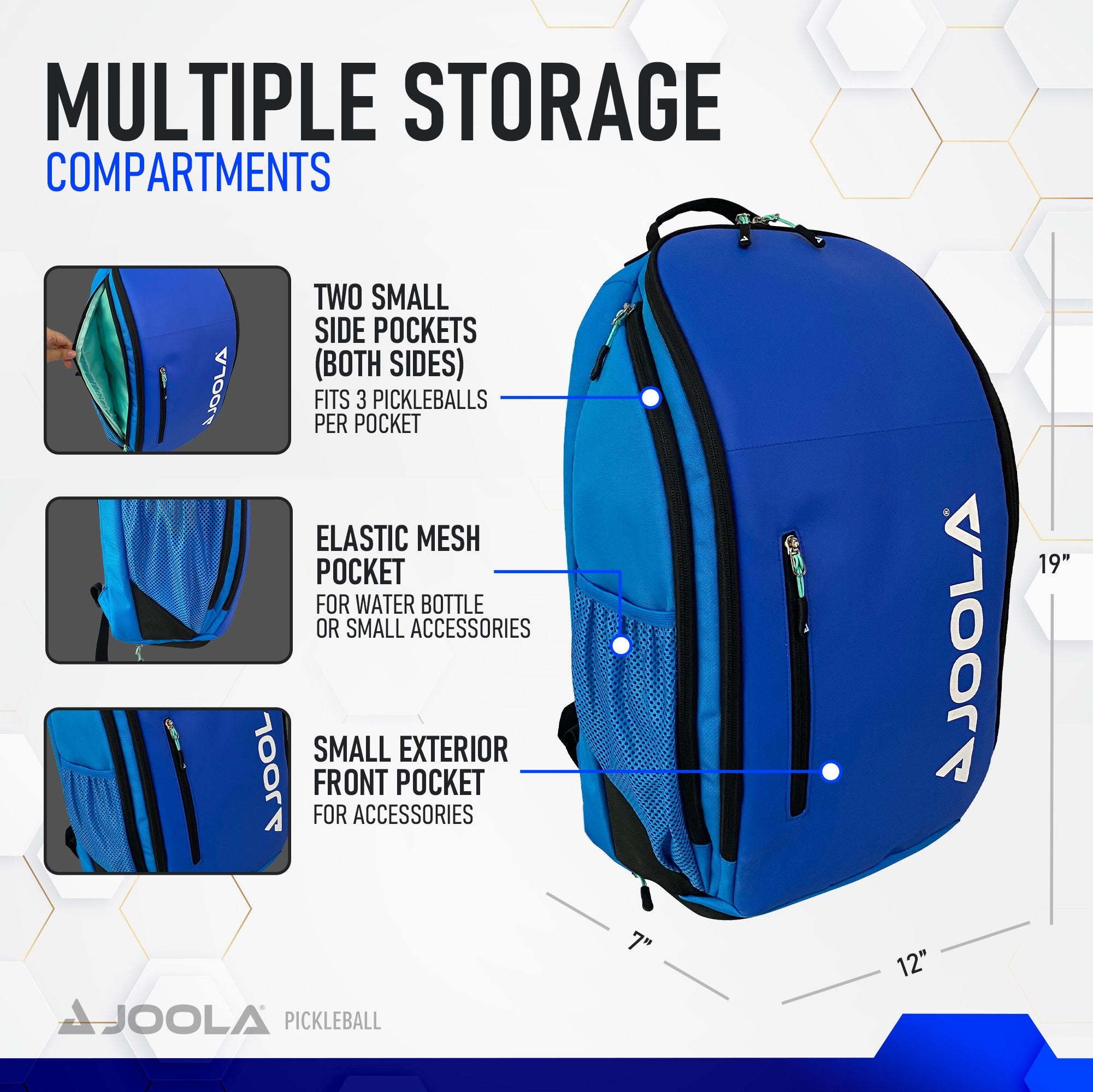 JOOLA Vision II Table Tennis Backpack (Blue) - Premium Paddle Case for Ping Pong Players, Perfect for Tournaments & Training Sessions