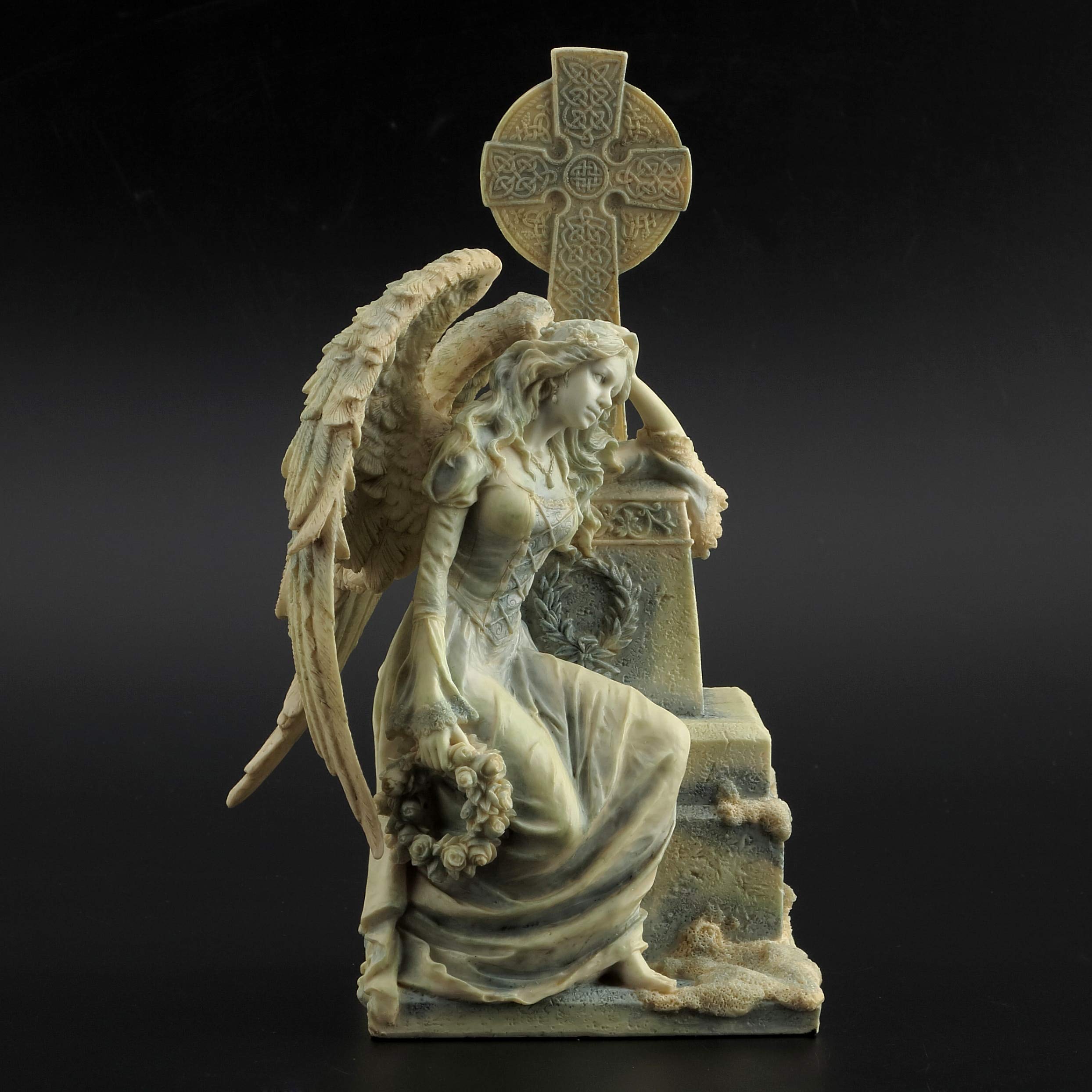 ZAMTAC Resin Cemetery Angel Sculpture - Gothic Home Decor, Religious Statue, Bible-Inspired Gift for Collectors & Christian Decor | Perfect for Halloween, Altars & Gothic Interior Design