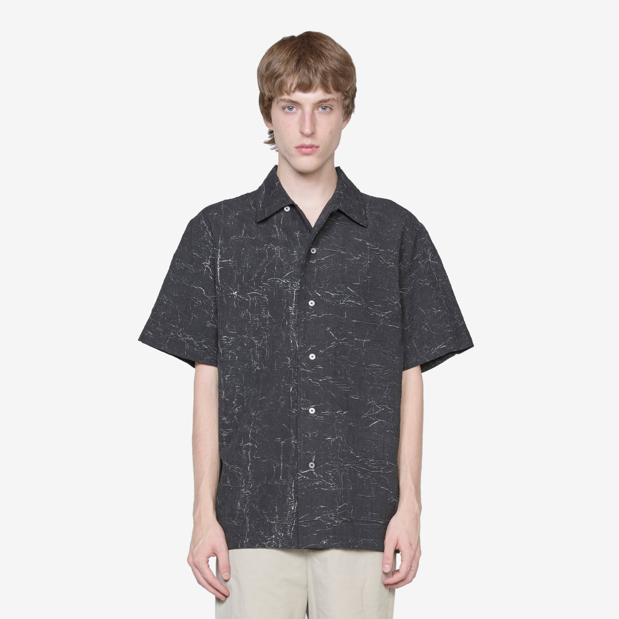 Wrinkle-Free Bowling Short Sleeve Shirt for Men - Black | Comfortable & Stylish for Bowling Leagues & Casual Wear