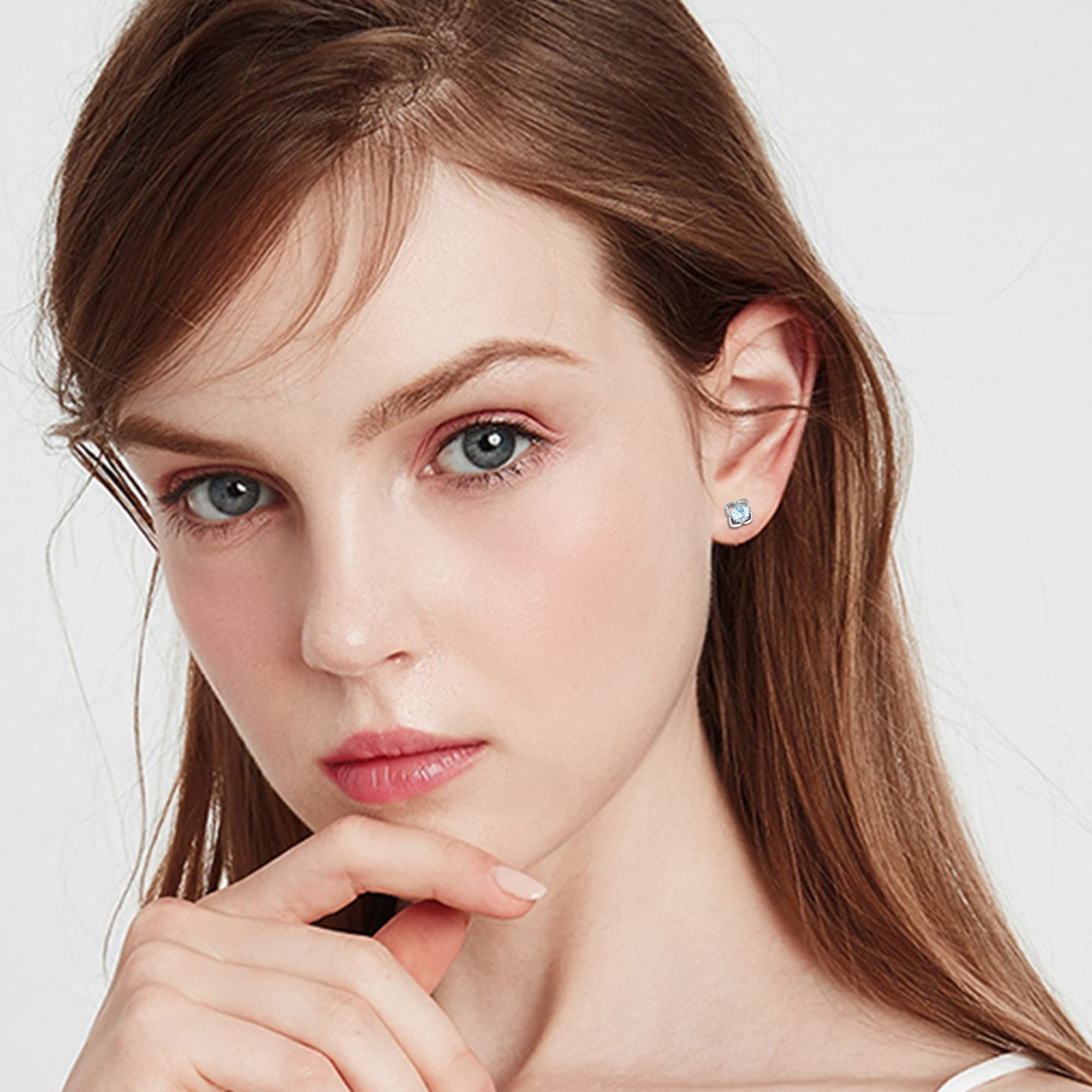 925 Sterling Silver CZ Stud Earrings for Women - 3 Pairs Cubic Zirconia Flower & Heart Earring Set | Hypoallergenic, Elegant Jewelry for Daily Wear, Parties & Gifts